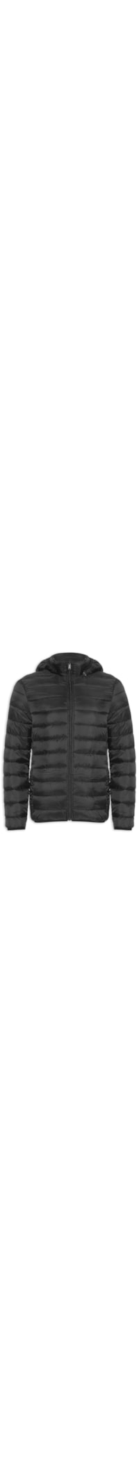 Jaqueta Masculina Puffer Com Capuz Nylon - Preto