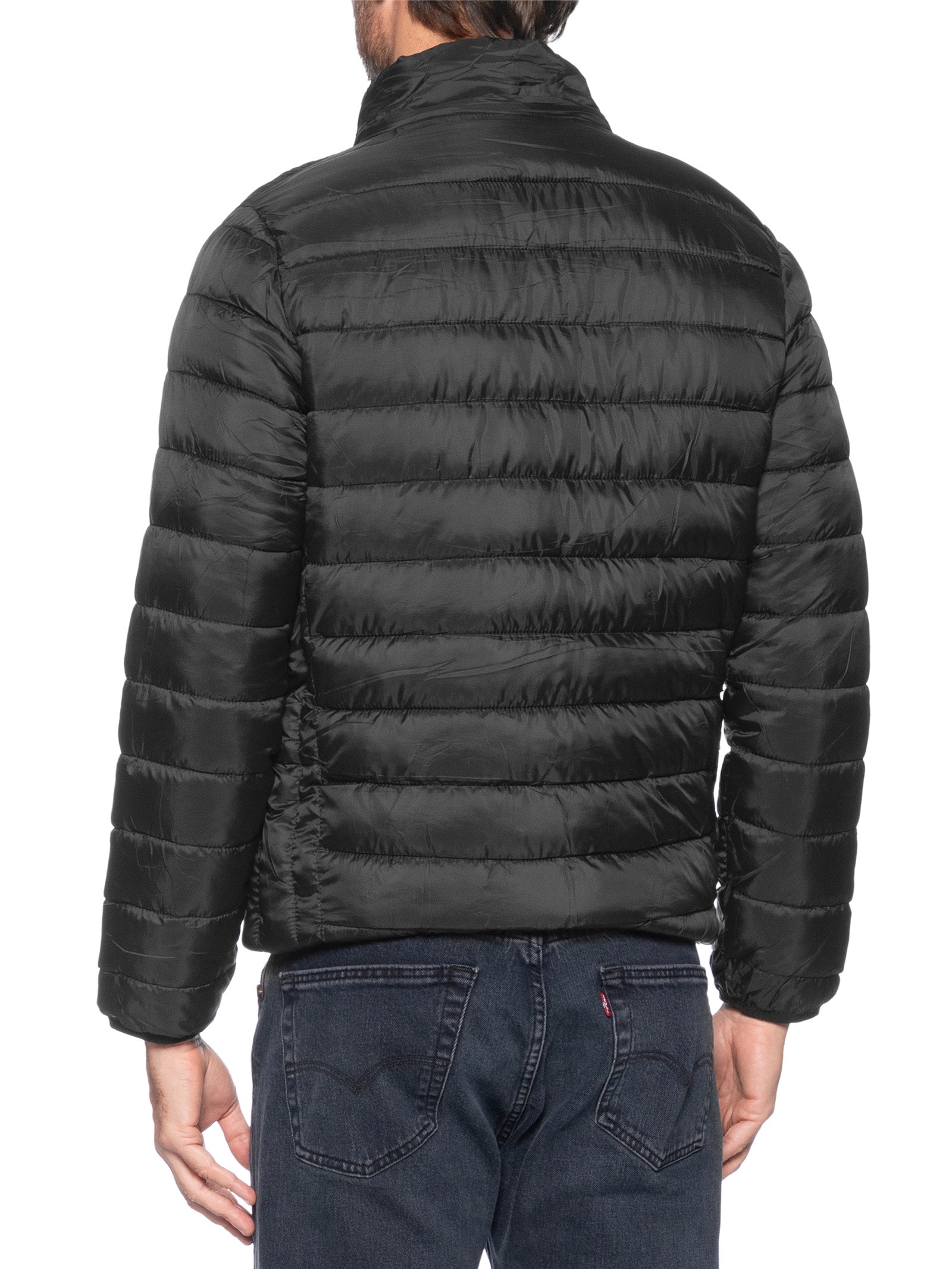 Jaqueta Masculina Puffer Com Capuz Nylon Preto Basiq Men