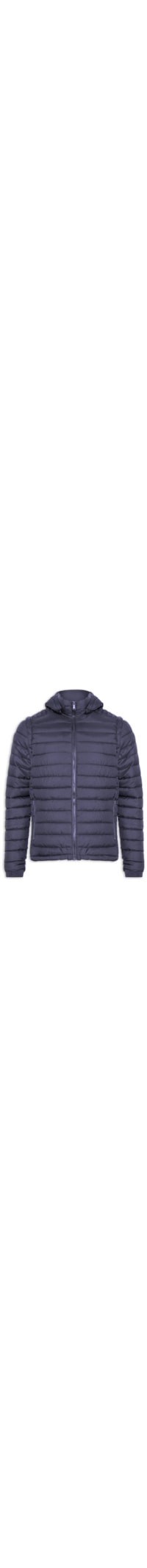 Jaqueta Masculina Puffer Com Capuz Nylon Vira Colete - Azul