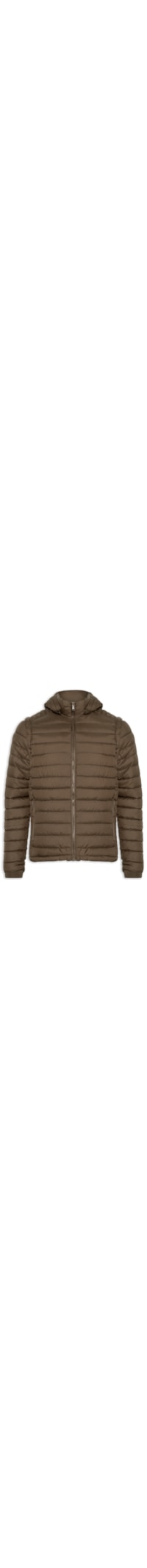Jaqueta Masculina Puffer Com Capuz Nylon Vira Colete - Marrom