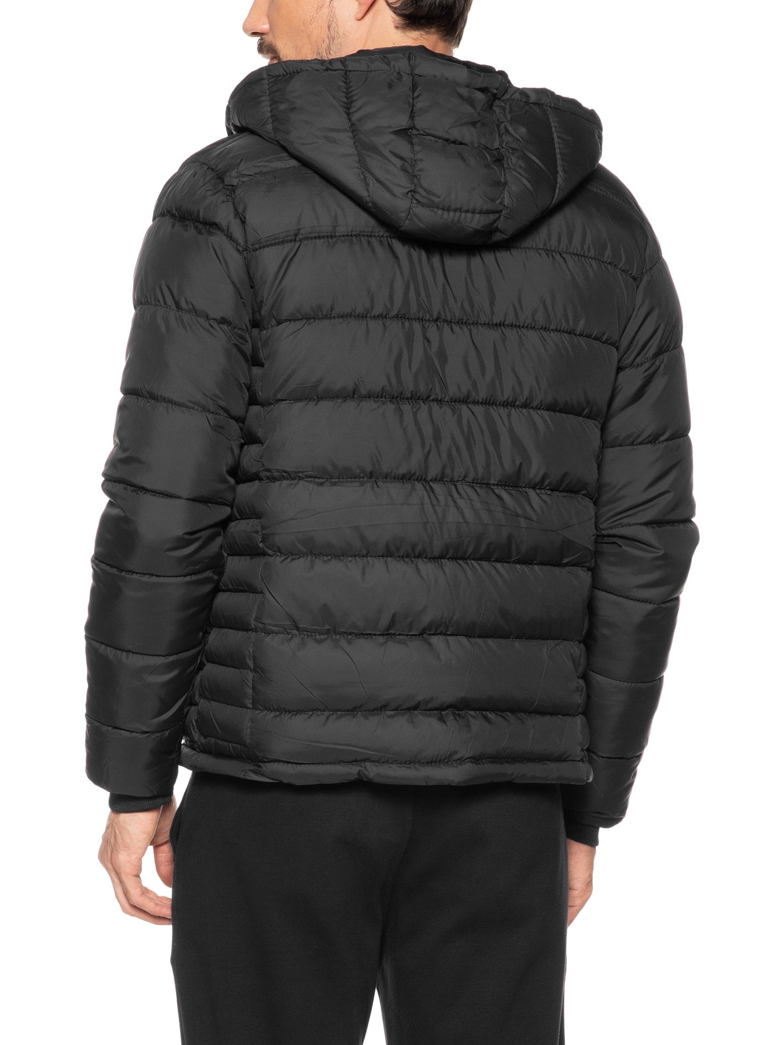Jaqueta Masculina Puffer Com Capuz Preto Basiq Men