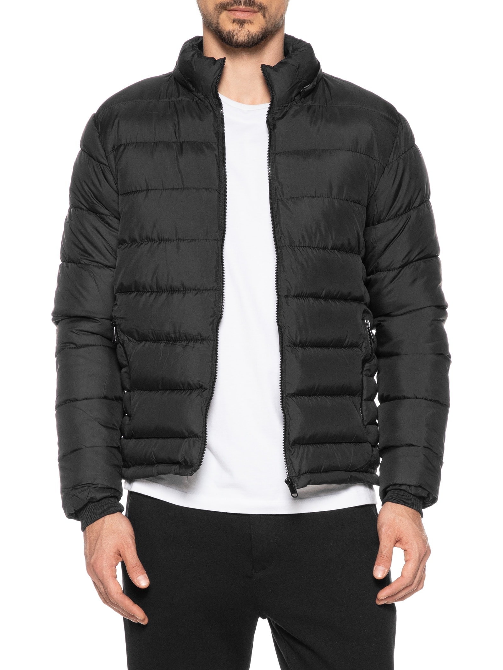 Jaqueta Masculina Puffer Com Capuz Preto Basiq Men