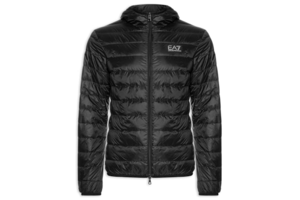 Jaqueta Masculina Puffer Com Capuz - Preto