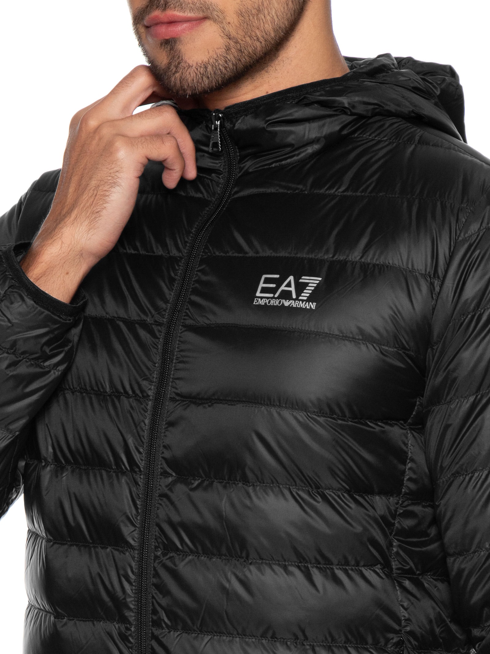 Jaqueta Masculina Puffer Com Capuz - Preto - EA7 Emporio Armani