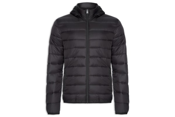 Jaqueta Masculina Puffer Com Capuz - Preto