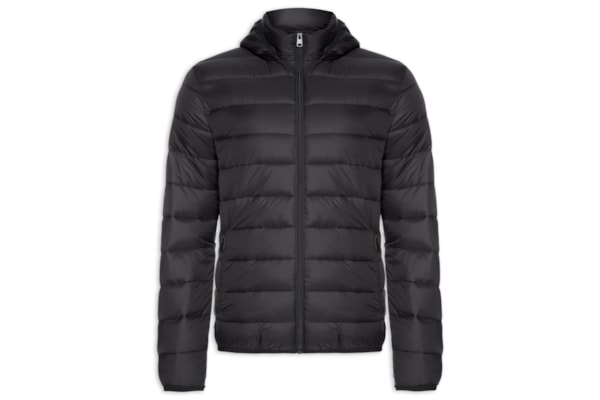 Jaqueta Masculina Puffer Com Capuz - Preto