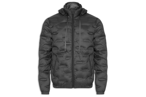 Jaqueta Masculina Puffer Com Capuz - Preto