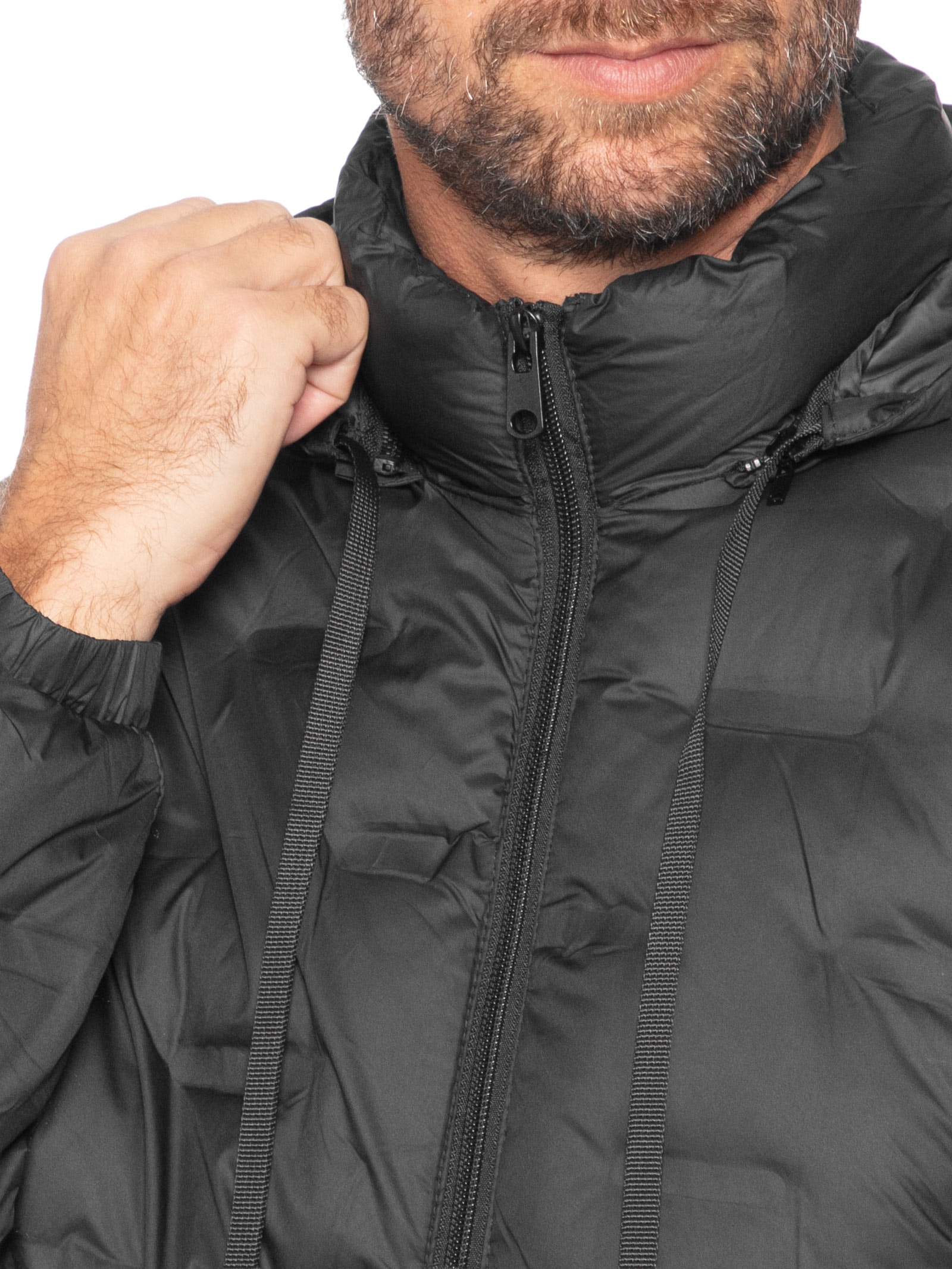 Jaqueta Masculina Puffer Com Capuz Preto Basiq Men
