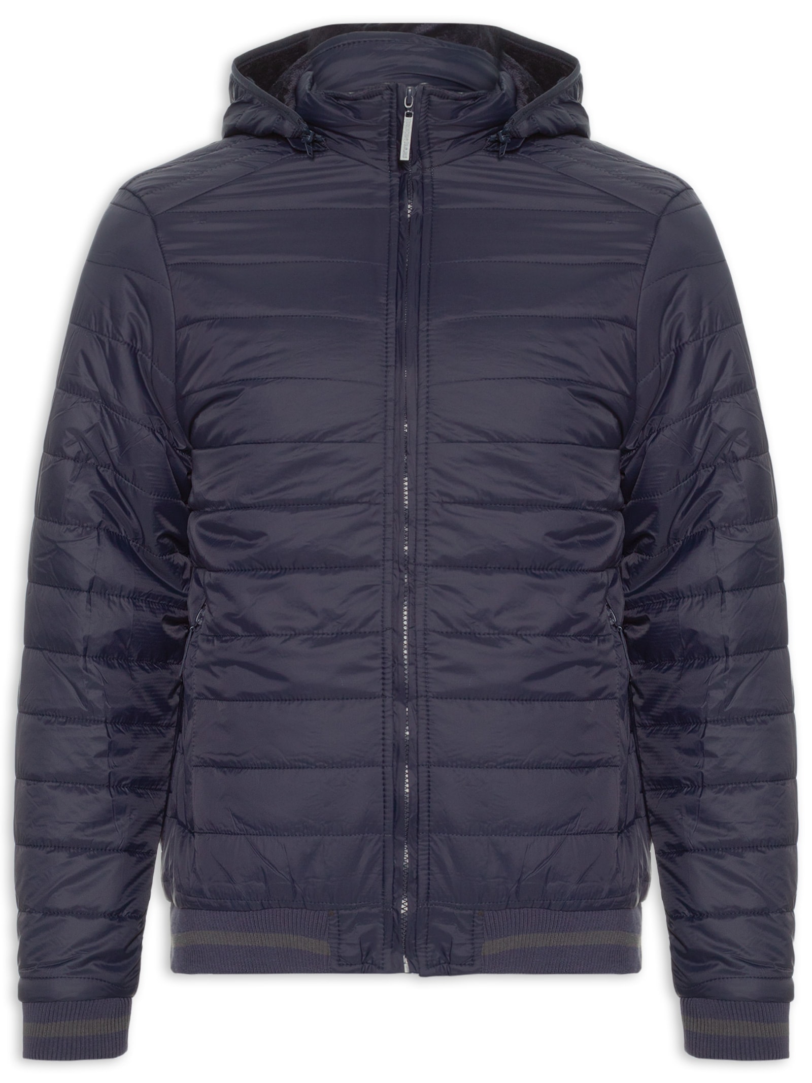 Jaqueta Masculina Puffer Com Capuz Removível Azul '2 Essential