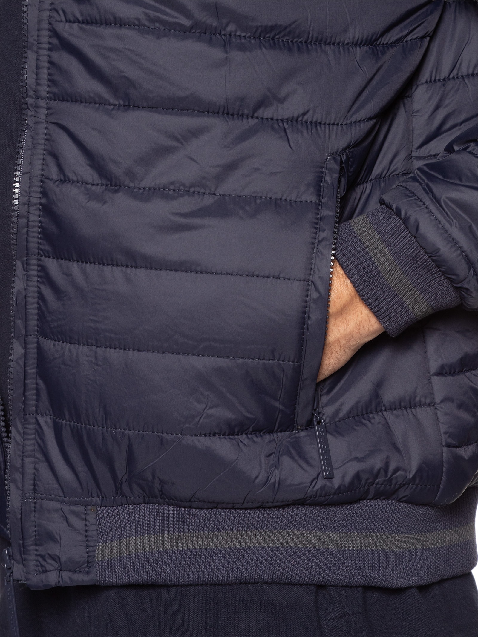 Jaqueta Masculina Puffer Com Capuz Removível Azul '2 Essential
