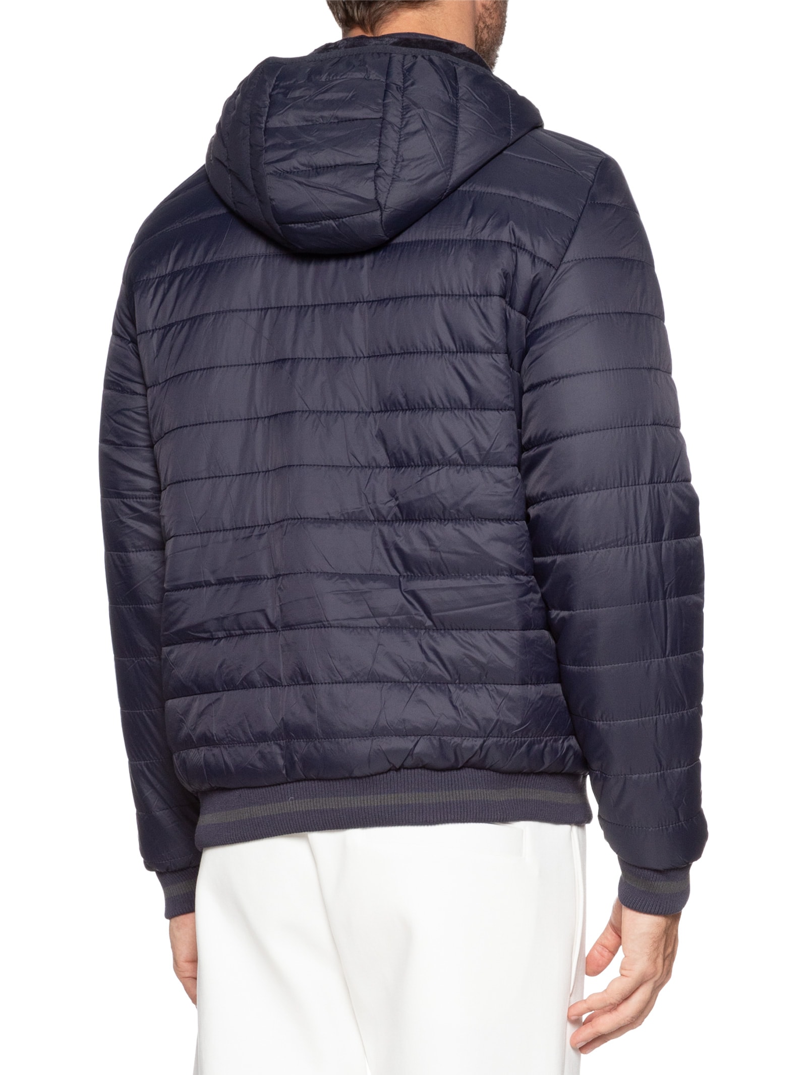 Jaqueta Masculina Puffer Com Capuz Removível Azul '2 Essential
