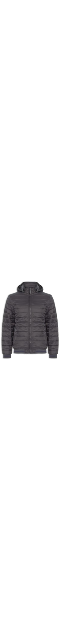 Jaqueta Masculina Puffer Com Capuz Removível - Cinza