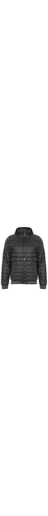 Jaqueta Masculina Puffer Com Capuz Removível - Preto
