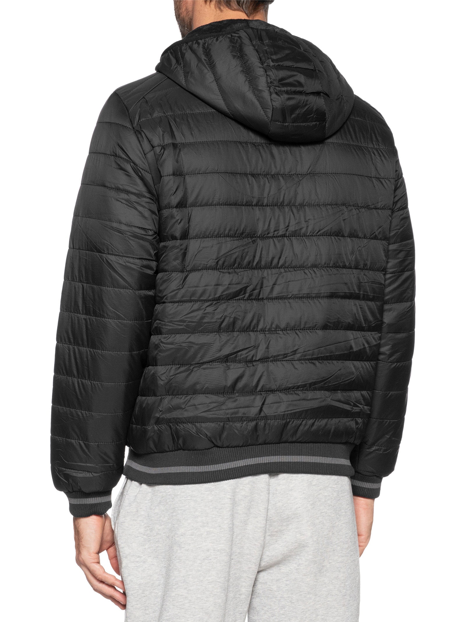 Jaqueta Masculina Puffer Com Capuz Removível Preto '2 Essential