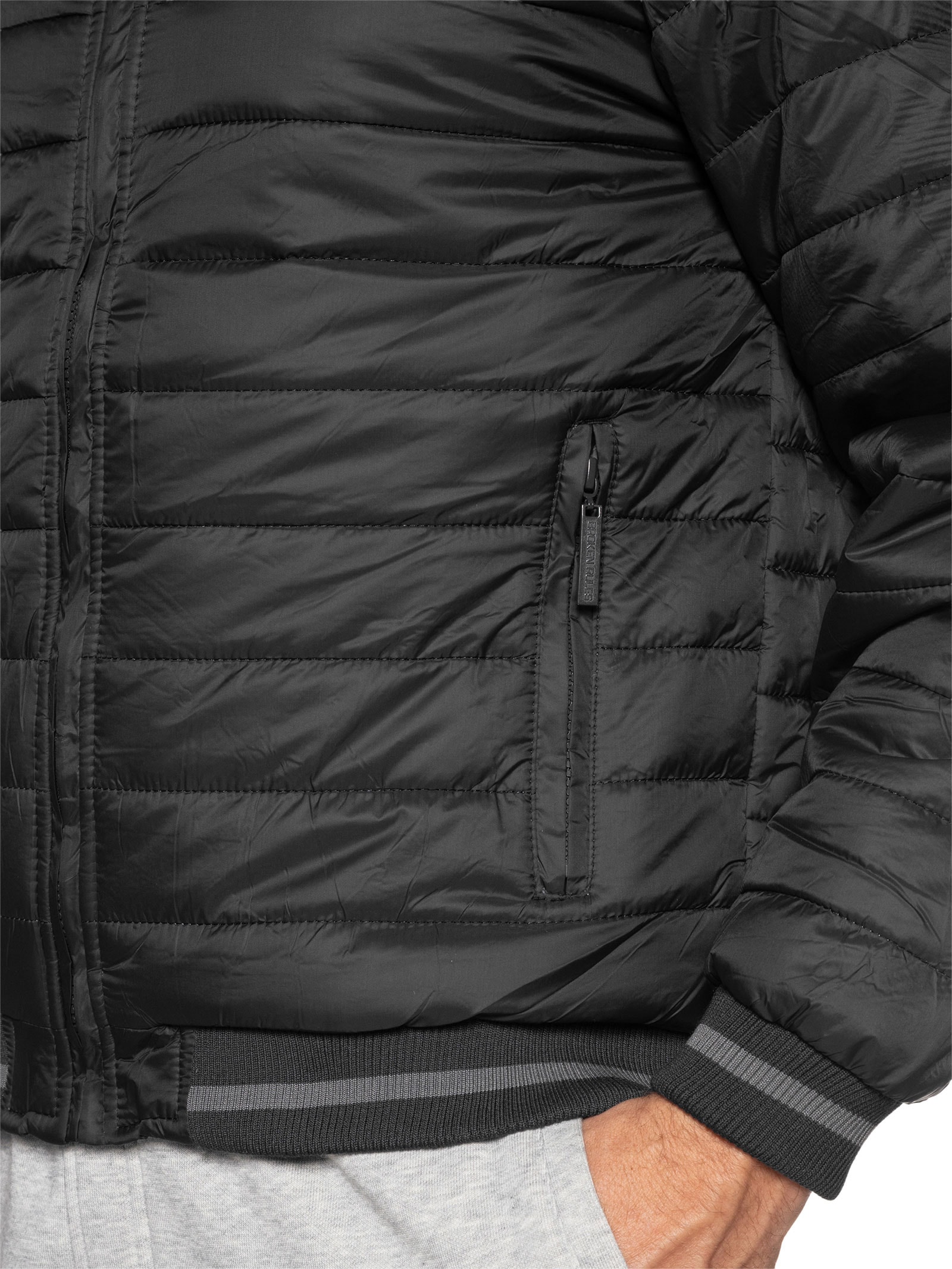 Jaqueta Masculina Puffer Com Capuz Removível Preto '2 Essential