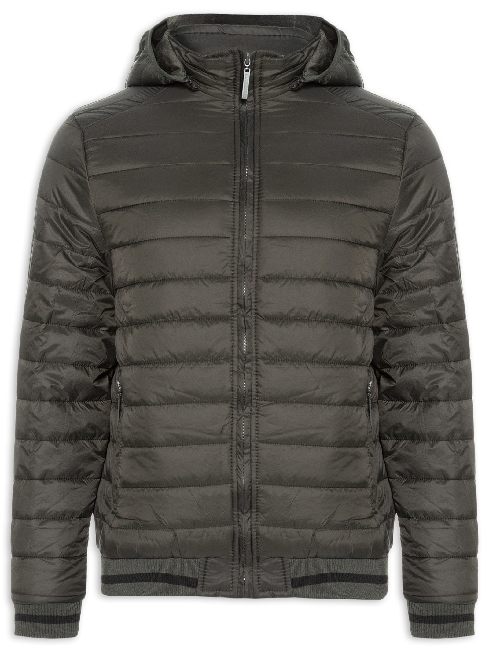 Jaqueta Masculina Puffer Com Capuz Removível Verde '2 Essential