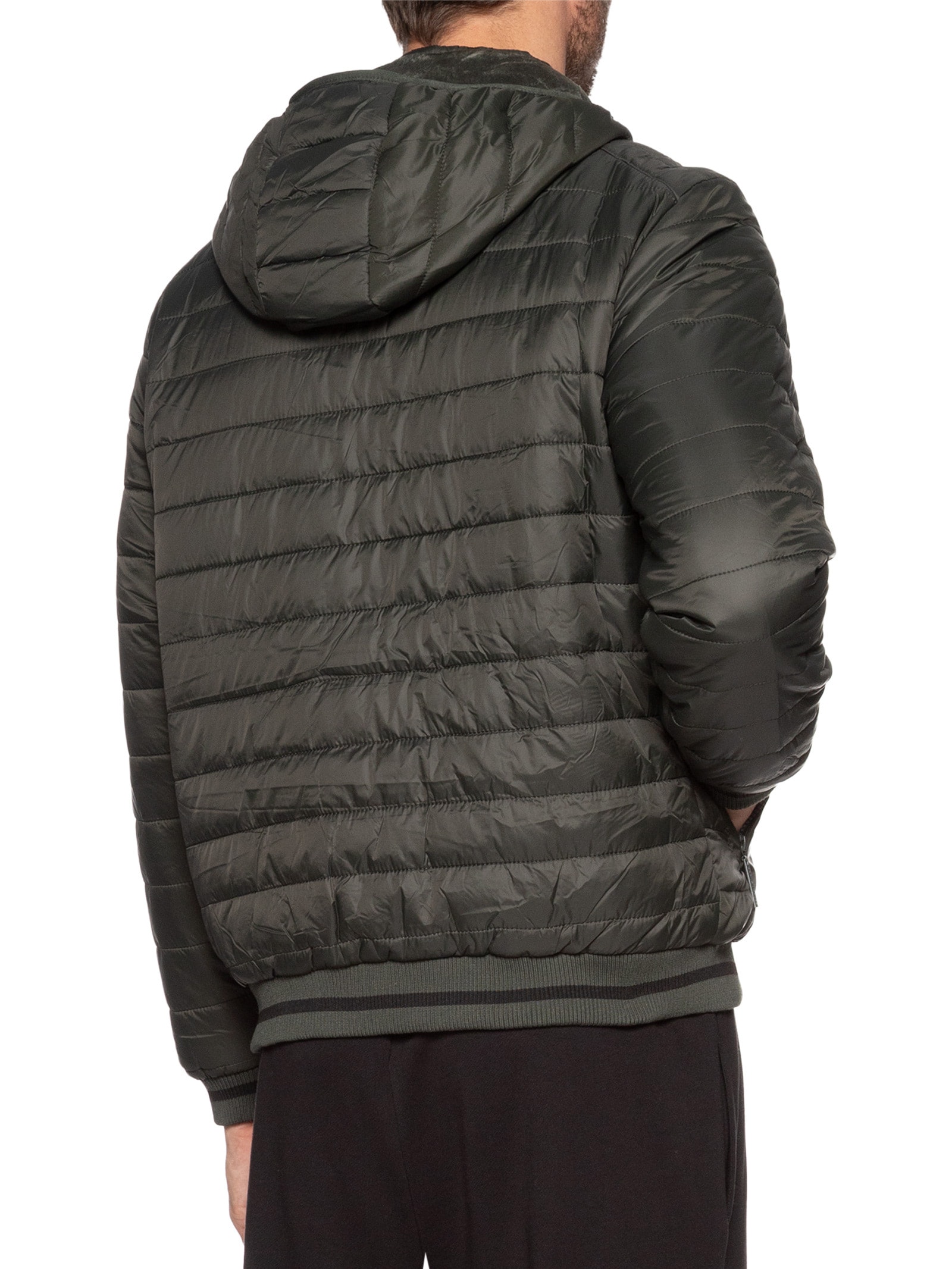 Jaqueta Masculina Puffer Com Capuz Removível Verde '2 Essential