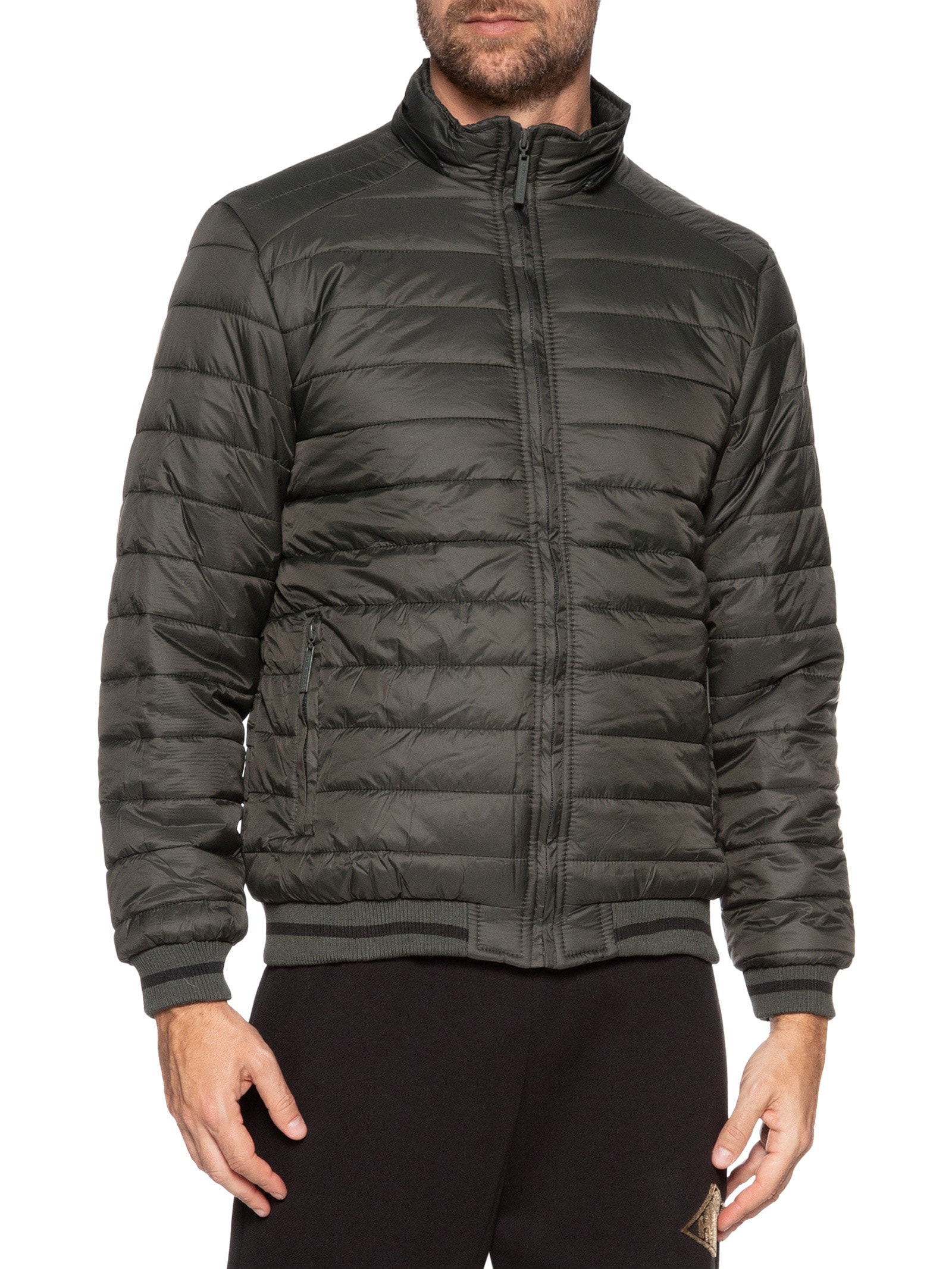 Jaqueta Masculina Puffer Com Capuz Removível Verde '2 Essential