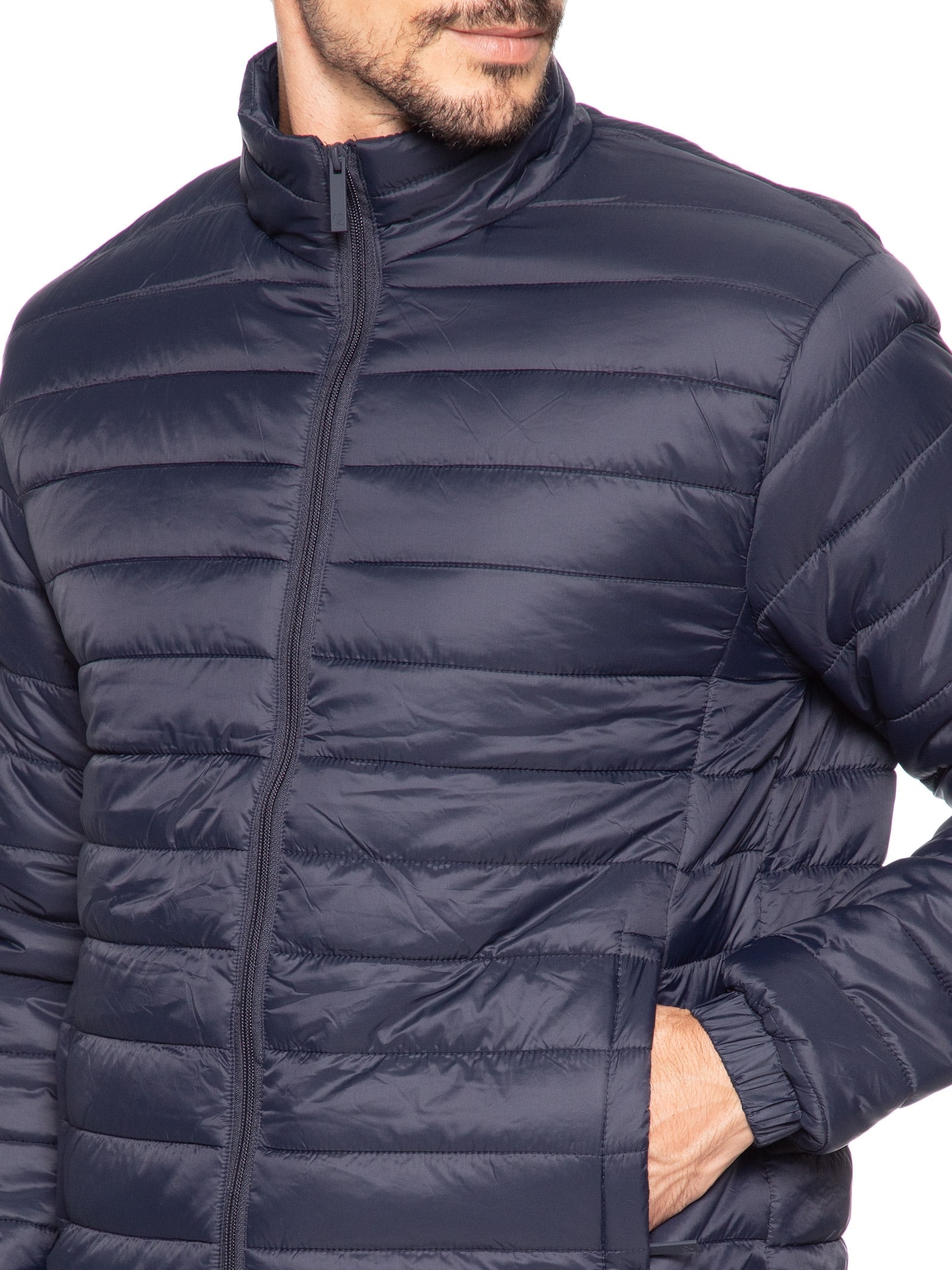 Jaqueta Masculina Puffer Com Saquinho Azul '2 Essential