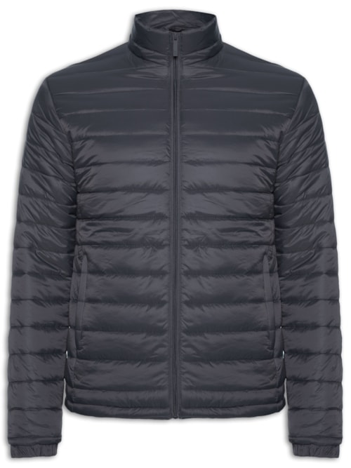 Jaqueta Masculina Puffer Com Saquinho - Cinza