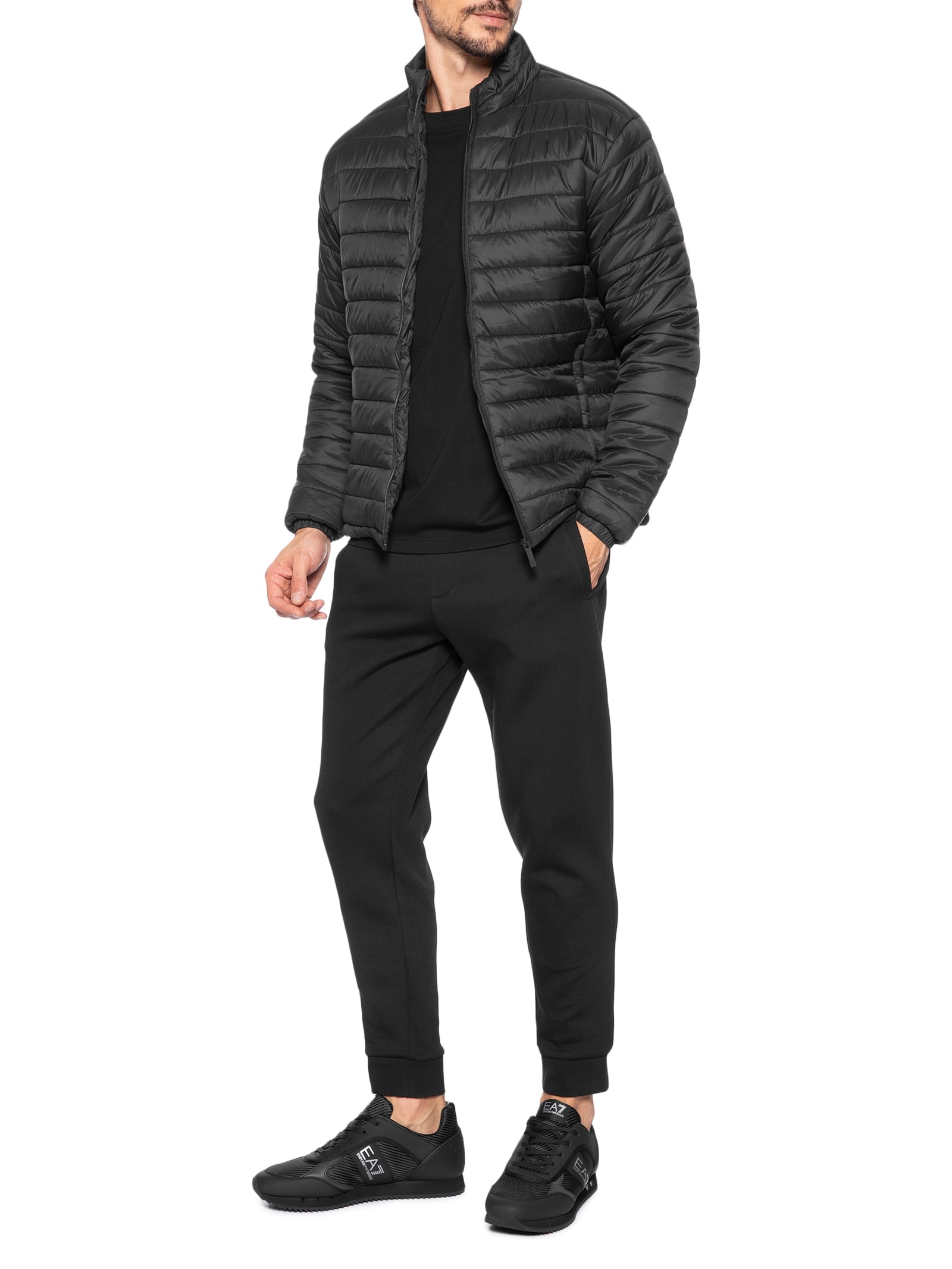 Jaqueta Masculina Puffer Com Saquinho Preto '2 Essential