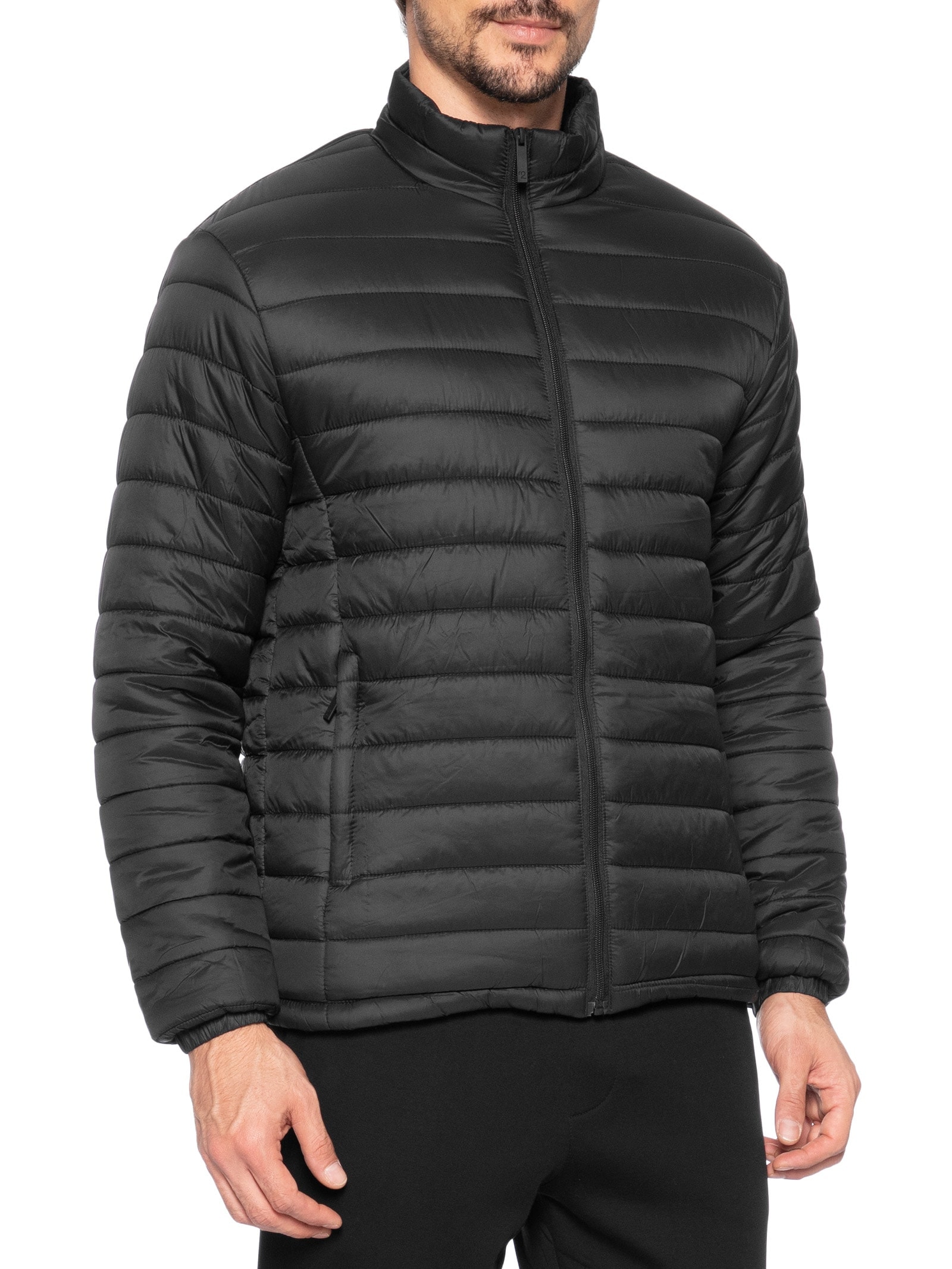 Jaqueta Masculina Puffer Com Saquinho Preto '2 Essential