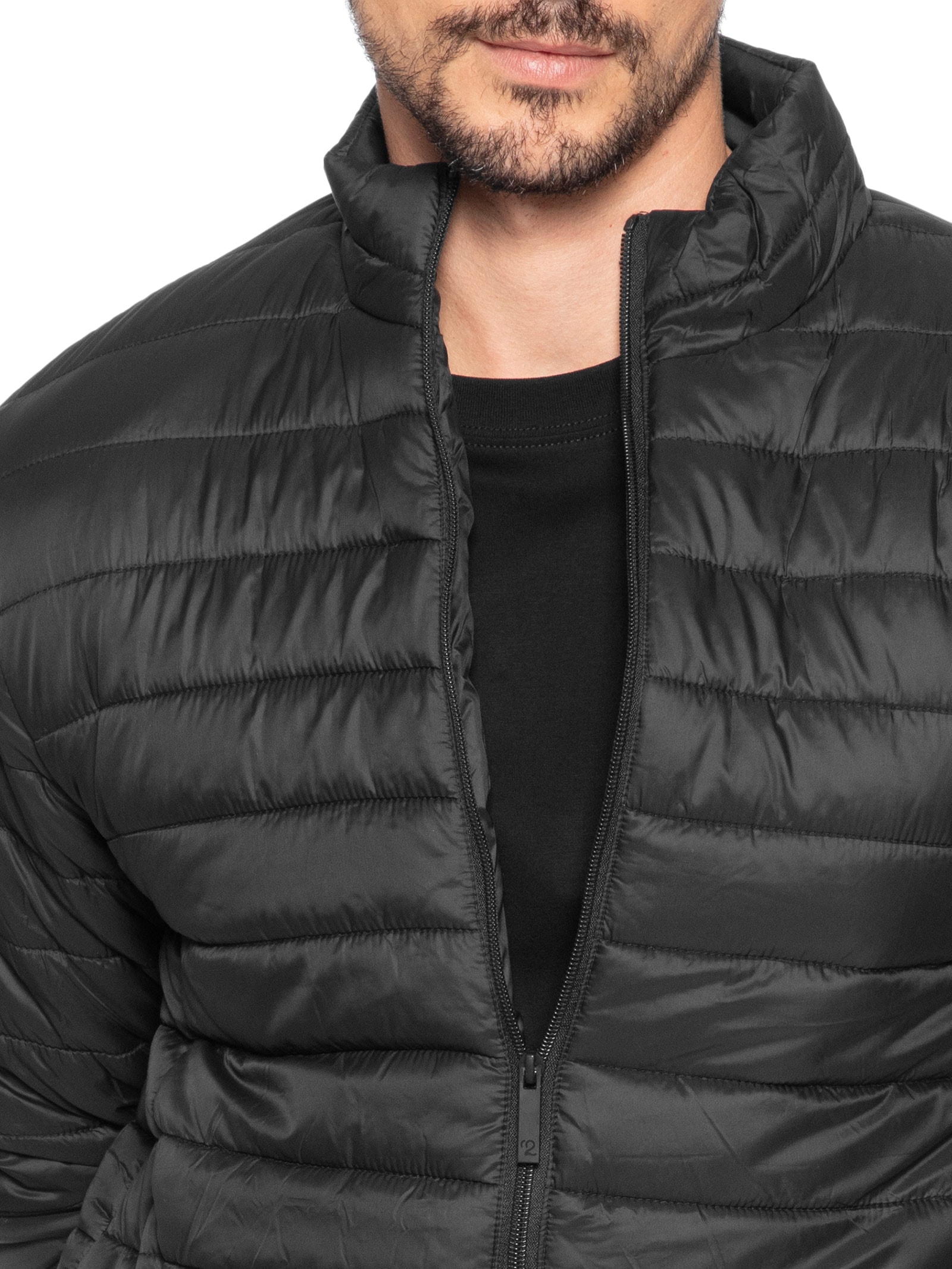 Jaqueta Masculina Puffer Com Saquinho Preto '2 Essential