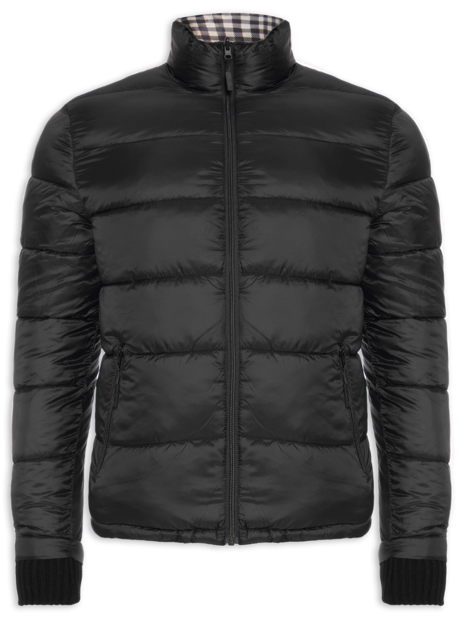 Jaqueta Masculina Puffer Double Face Interno Xadrez Preto Osklen