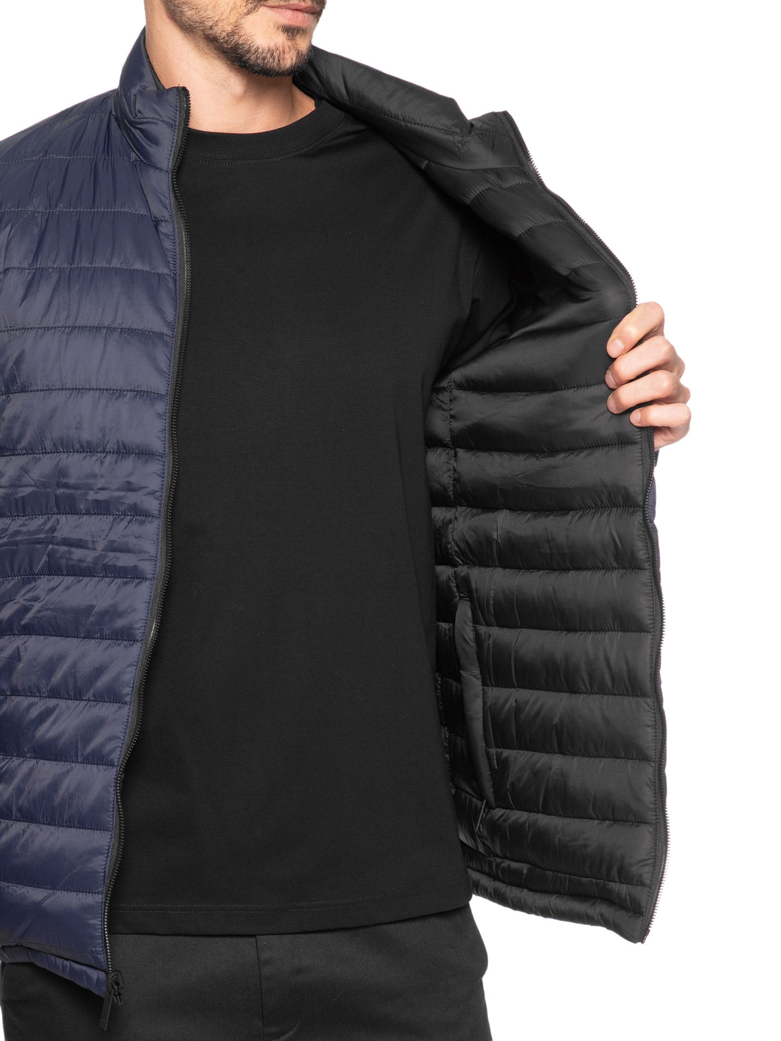 Jaqueta Masculina Puffer Dupla Face Azul '2 Essential