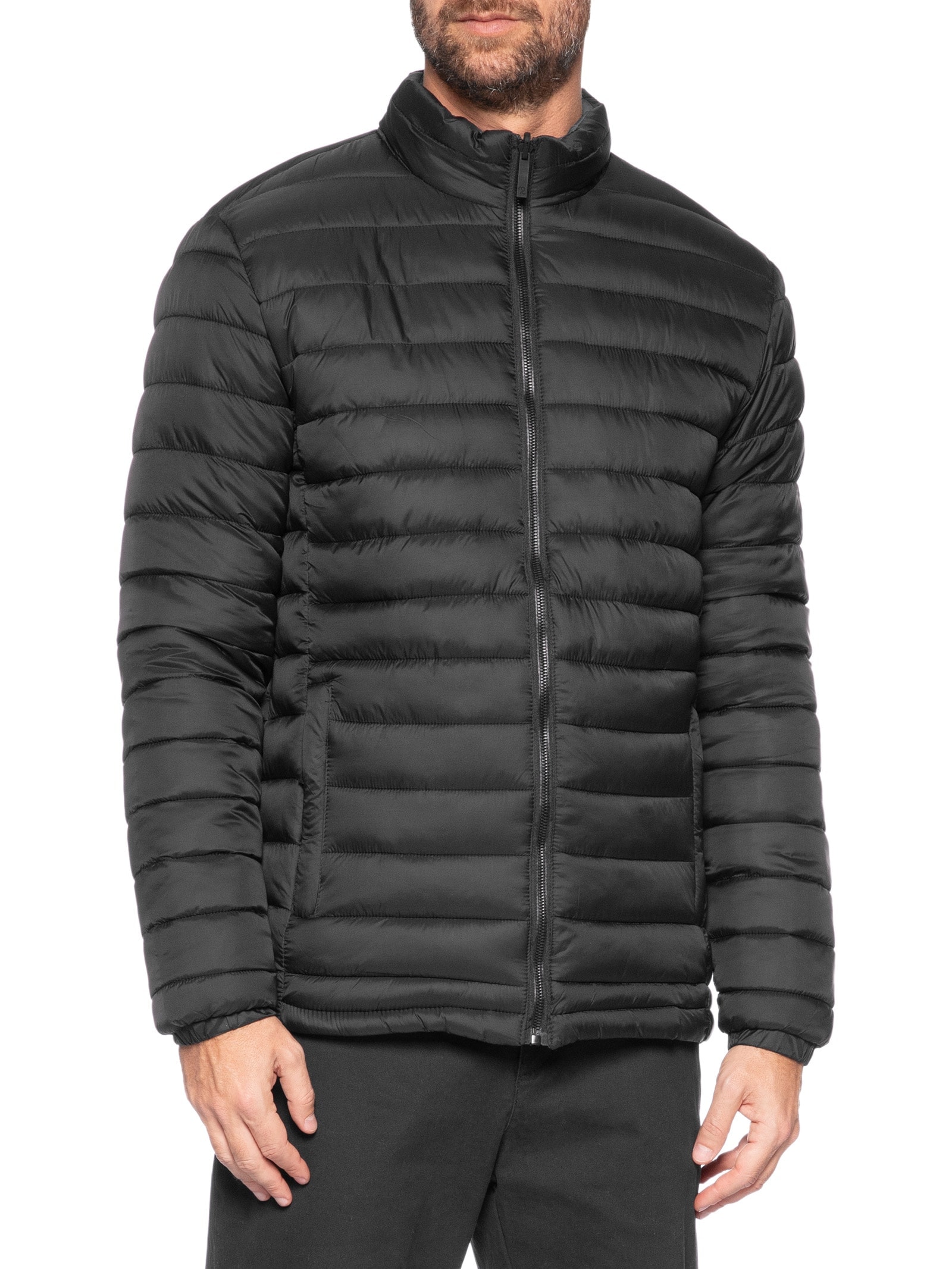 Jaqueta Masculina Puffer Dupla Face Cinza '2 Essential