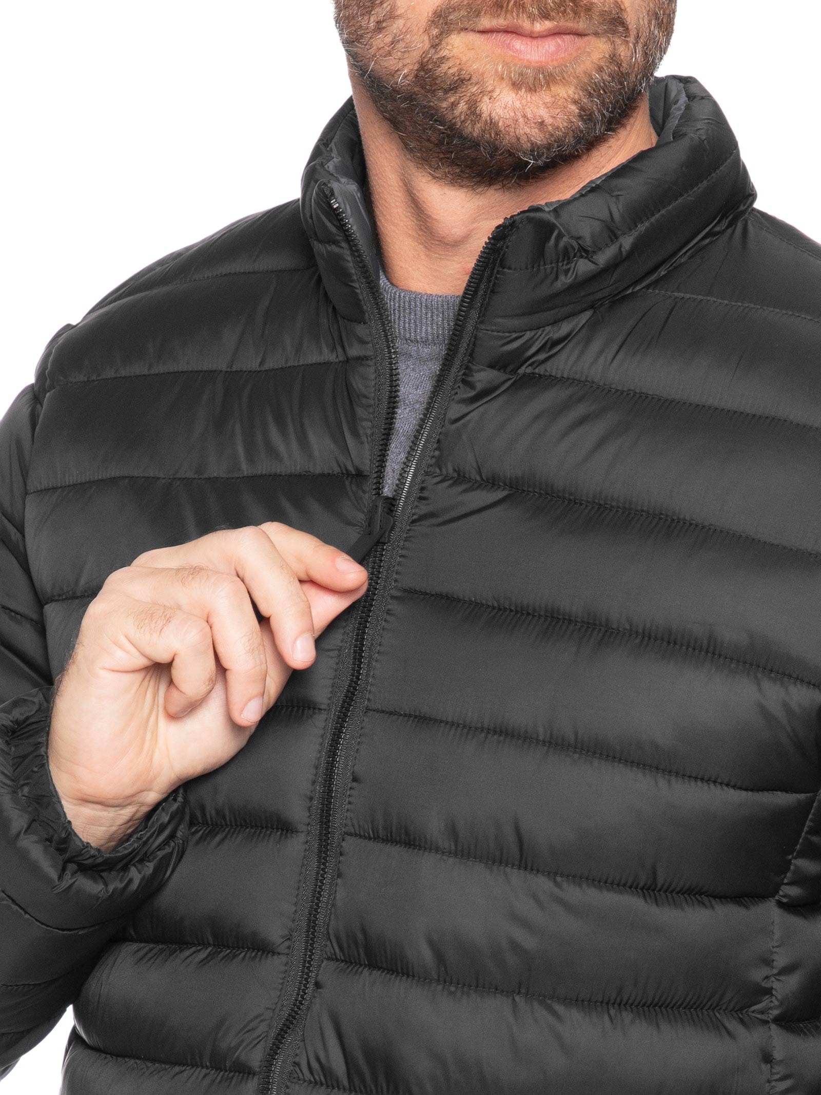 Jaqueta Masculina Puffer Dupla Face Cinza '2 Essential