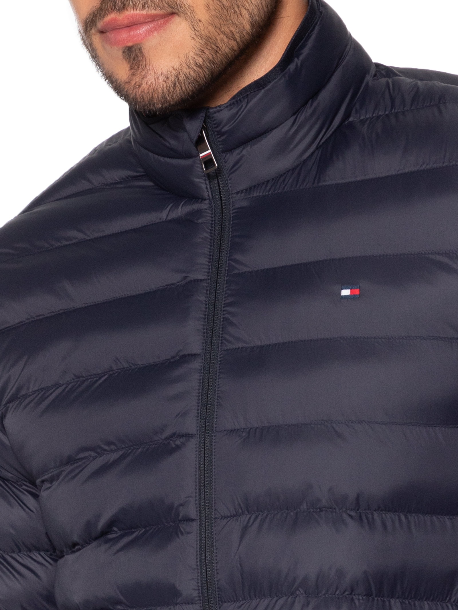 Jaqueta Masculina Puffer Essential Logo No Peito Azul Tommy Hilfiger