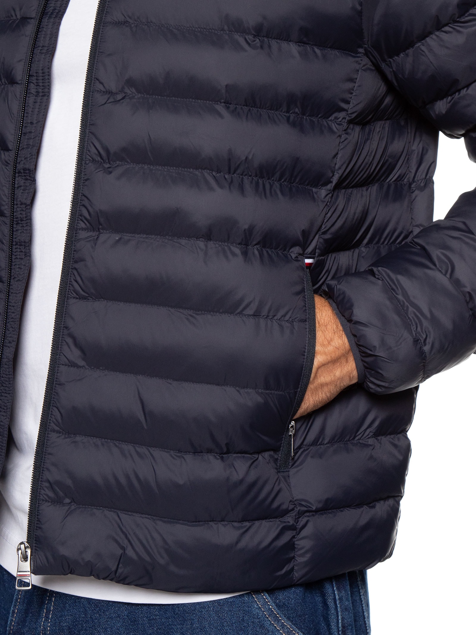 Jaqueta Masculina Puffer Essential Logo No Peito Azul Tommy Hilfiger