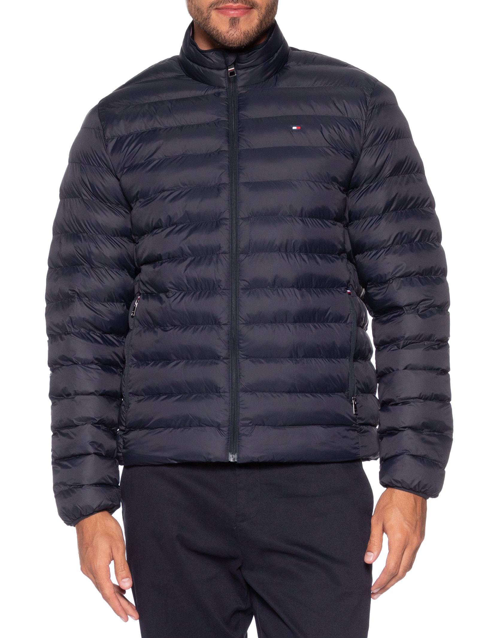 Jaqueta Masculina Puffer Essential Logo No Peito Azul Tommy Hilfiger