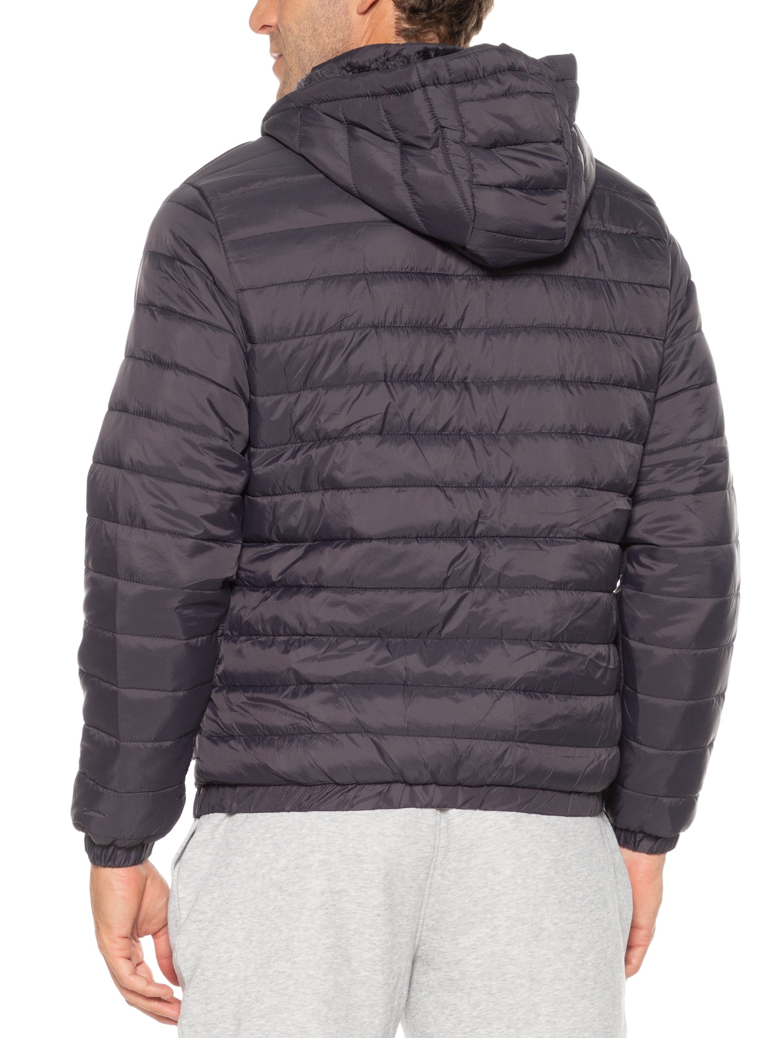 Jaqueta Masculina Puffer Forro Pelúciado Cinza Basiq Men
