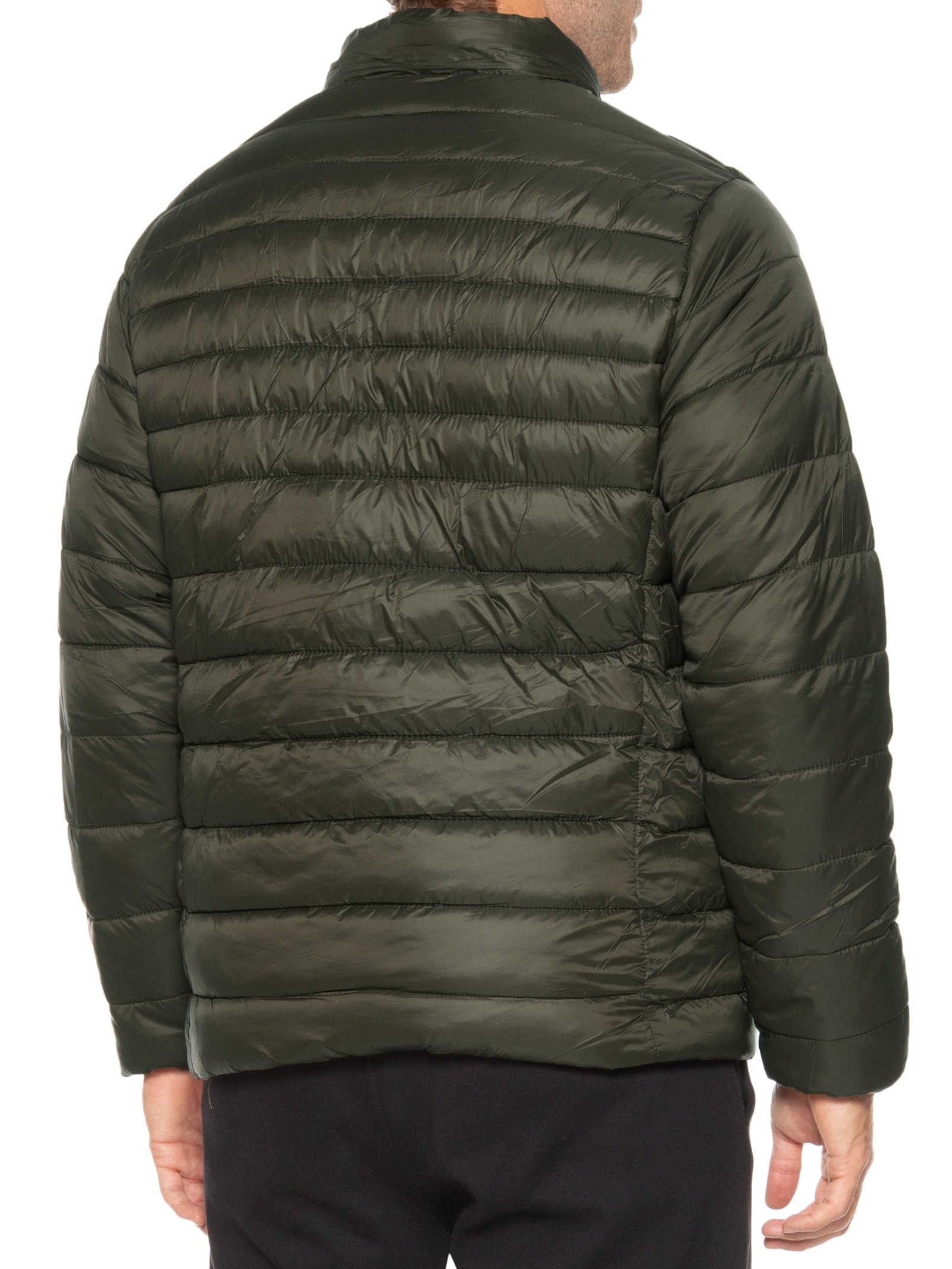 Jaqueta Masculina Puffer Forro Pelúciado Com Capuz Verde Basiq Men