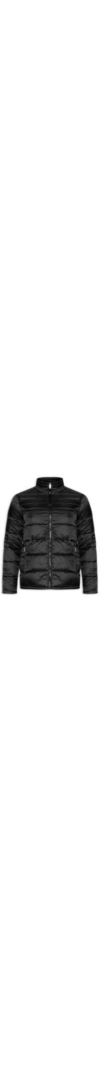 Jaqueta Masculina Puffer Forro Pelúciado Sem Capuz - Preto