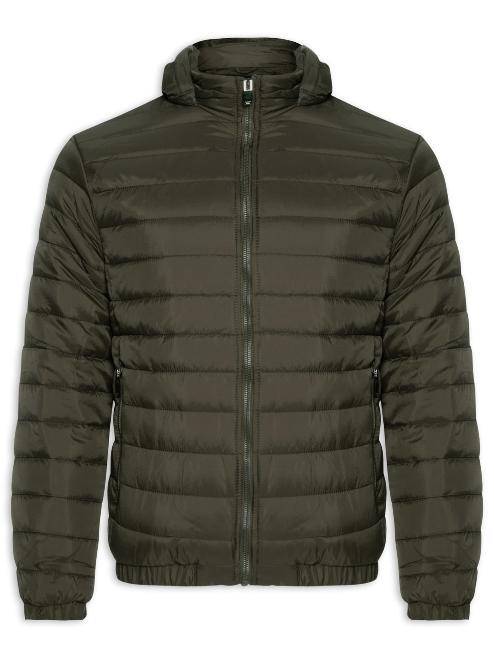 Jaqueta Masculina Puffer Forro Pelúciado Verde Basiq Men