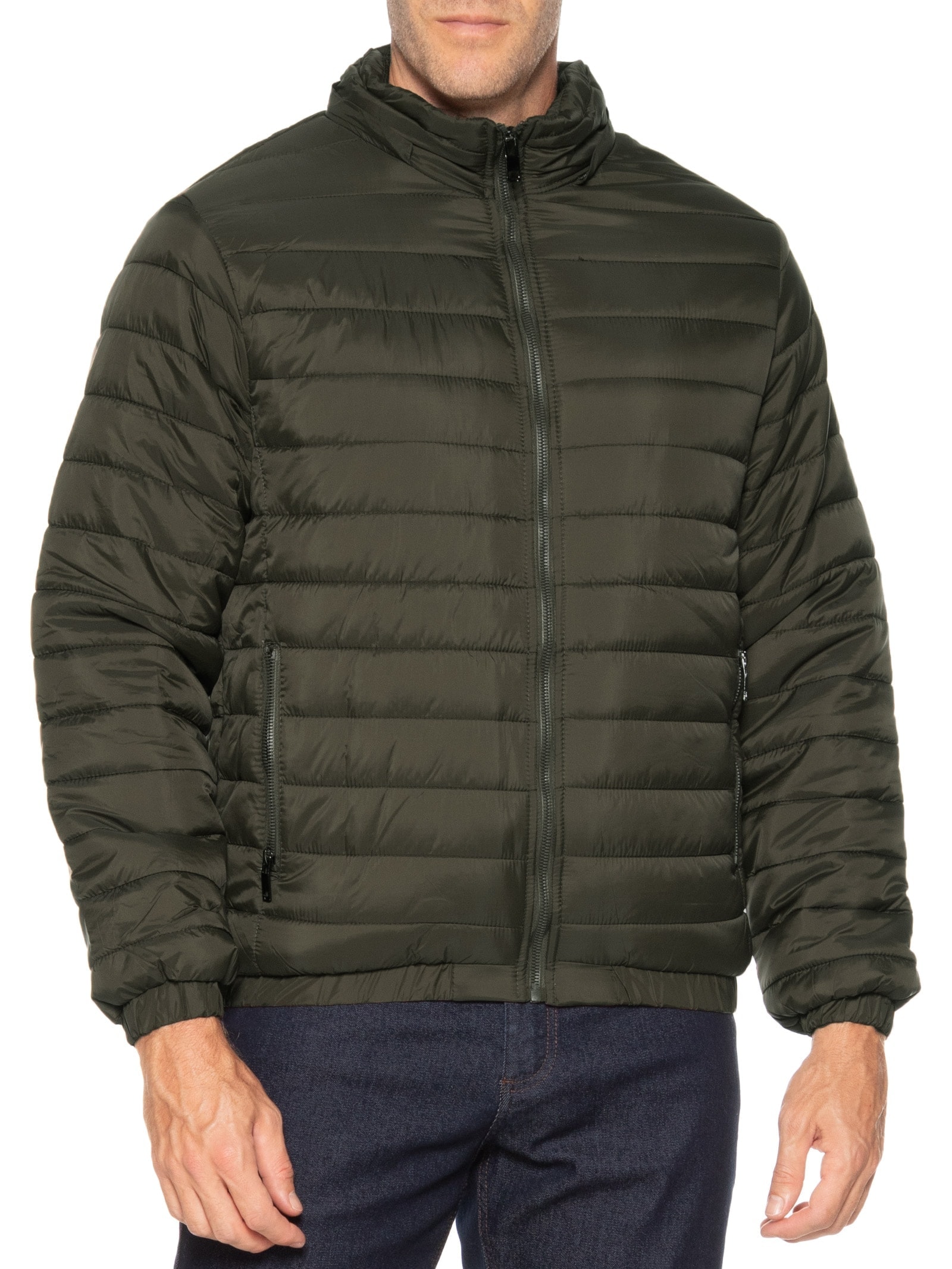 Jaqueta Masculina Puffer Forro Pelúciado Verde Basiq Men