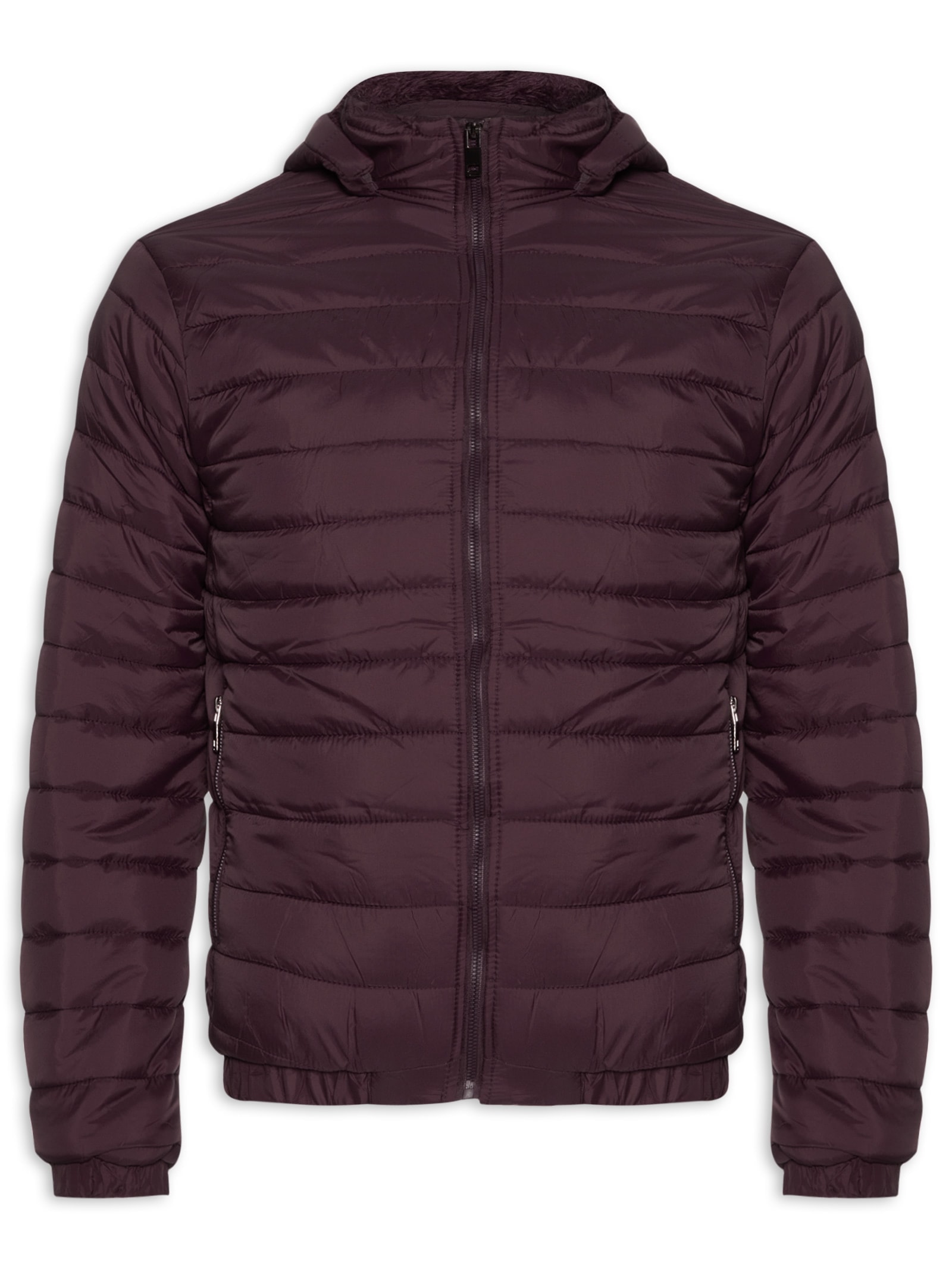 Jaqueta Masculina Puffer Forro Pelúciado Vinho Basiq Men