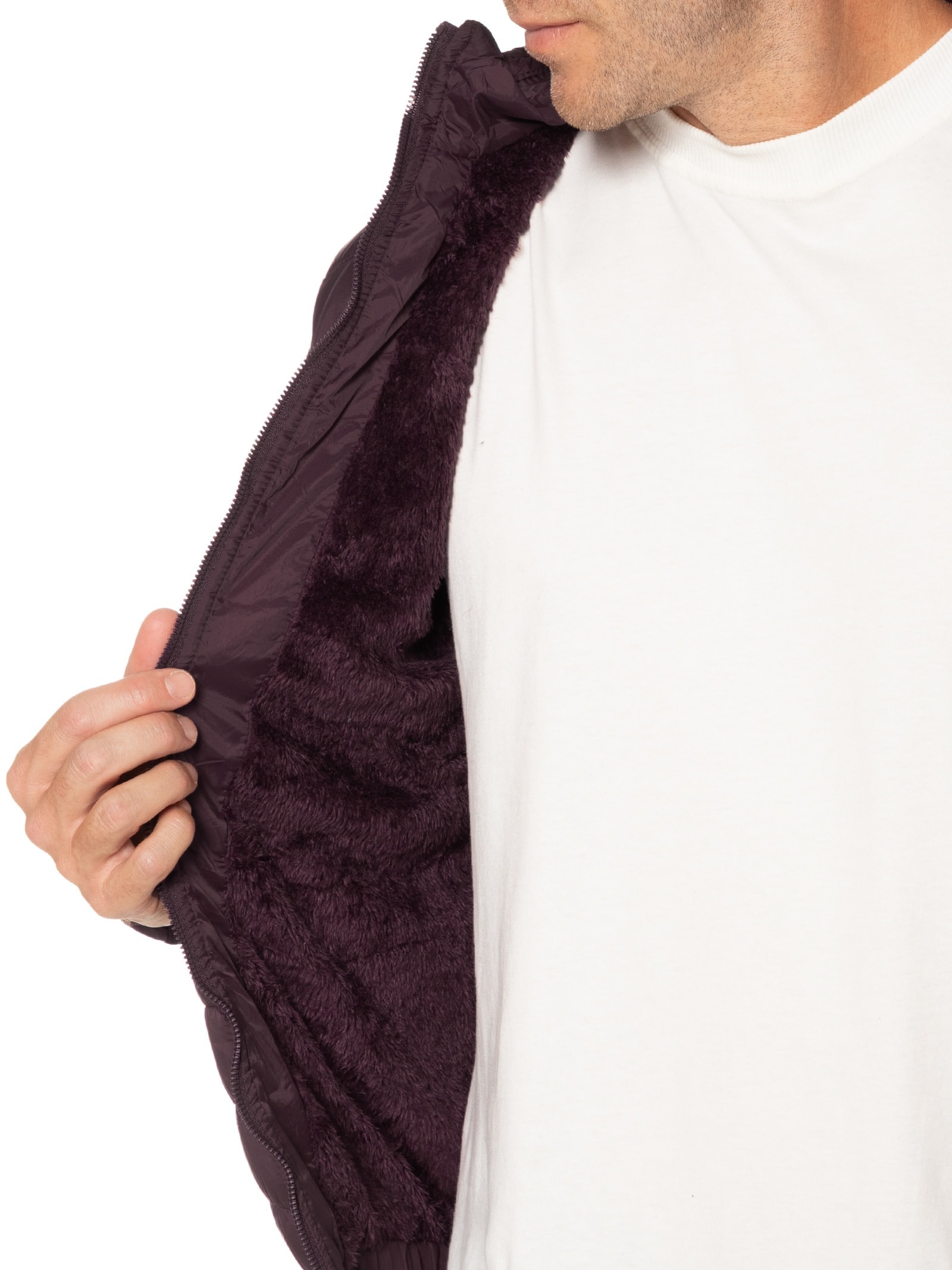 Jaqueta Masculina Puffer Forro Pelúciado Vinho Basiq Men