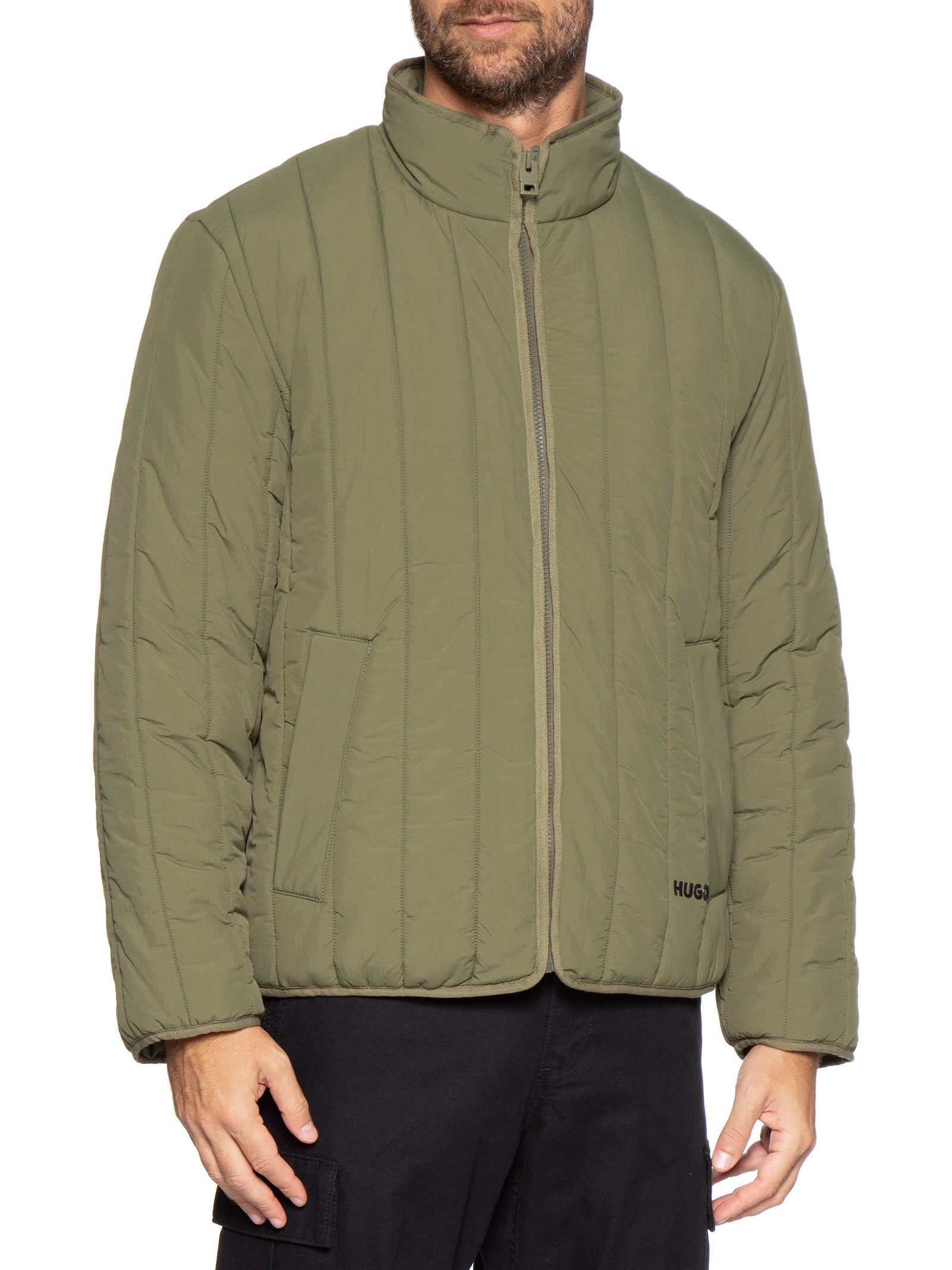Jaqueta Masculina Puffer Logo Detail Brenoto Verde Hugo