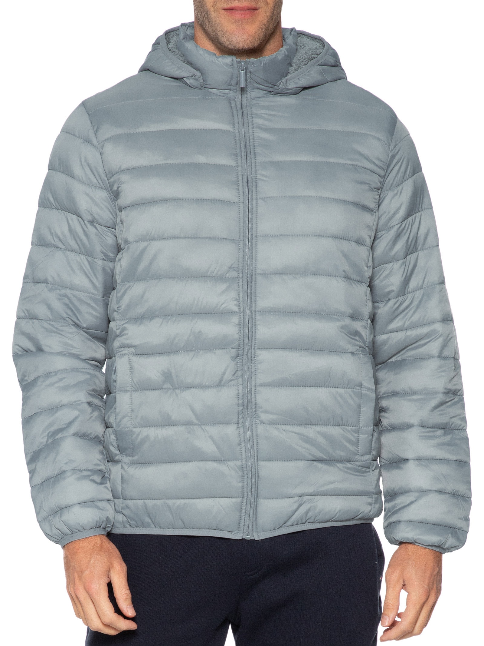 Jaqueta Masculina Puffer Nylon Cinza Basiq Men