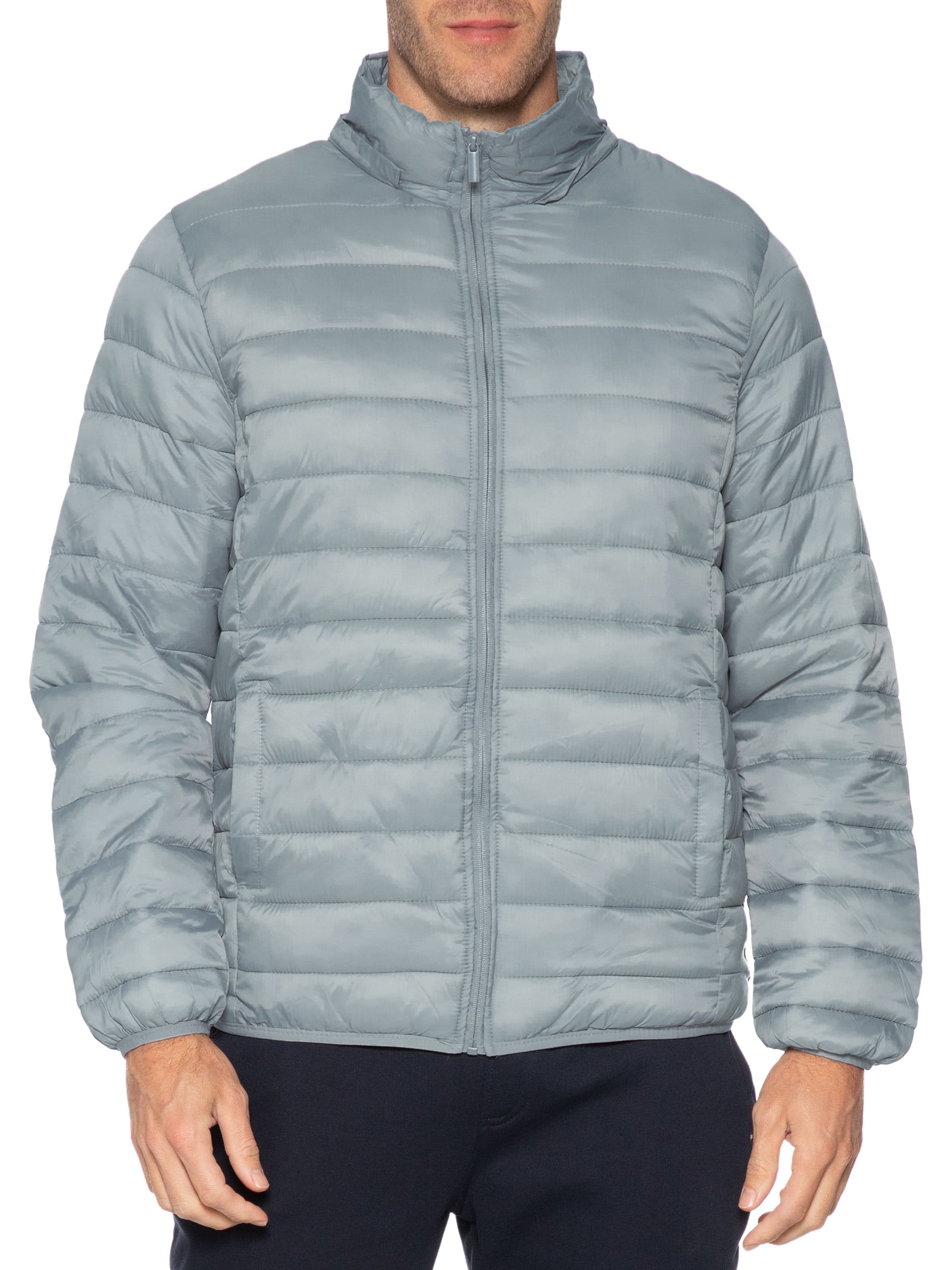 Jaqueta Masculina Puffer Nylon Cinza Basiq Men