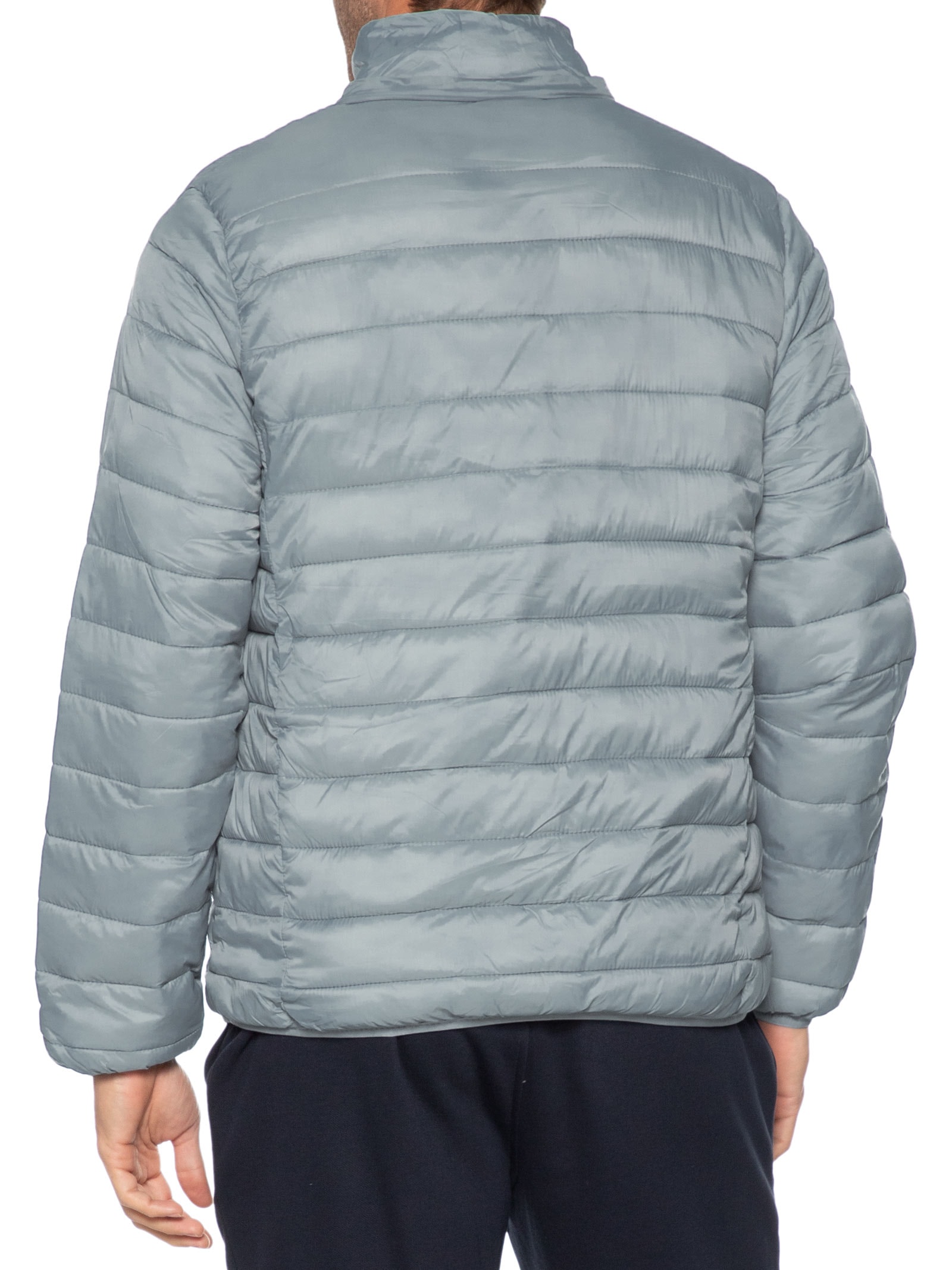 Jaqueta Masculina Puffer Nylon Cinza Basiq Men