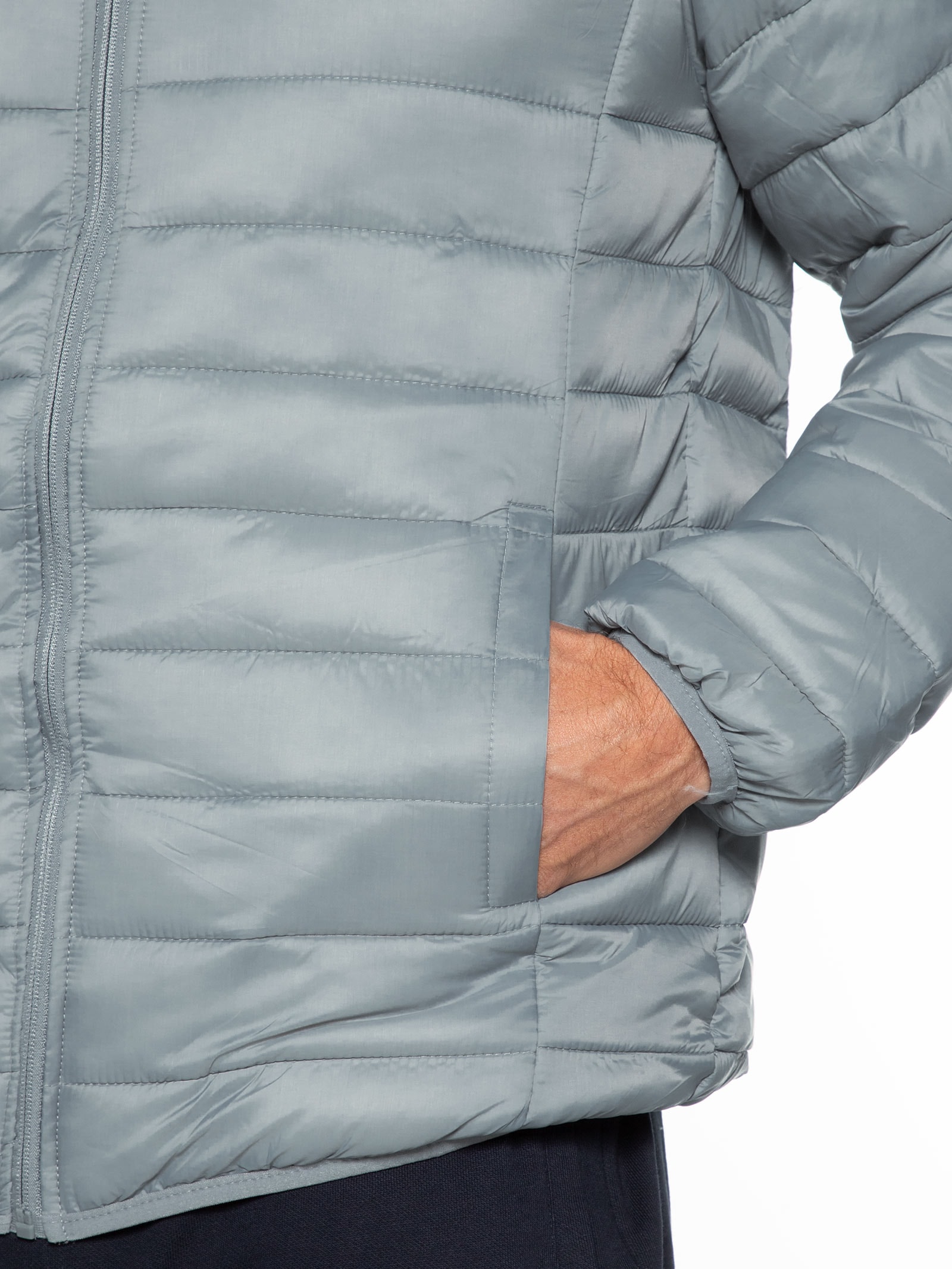 Jaqueta Masculina Puffer Nylon Cinza Basiq Men