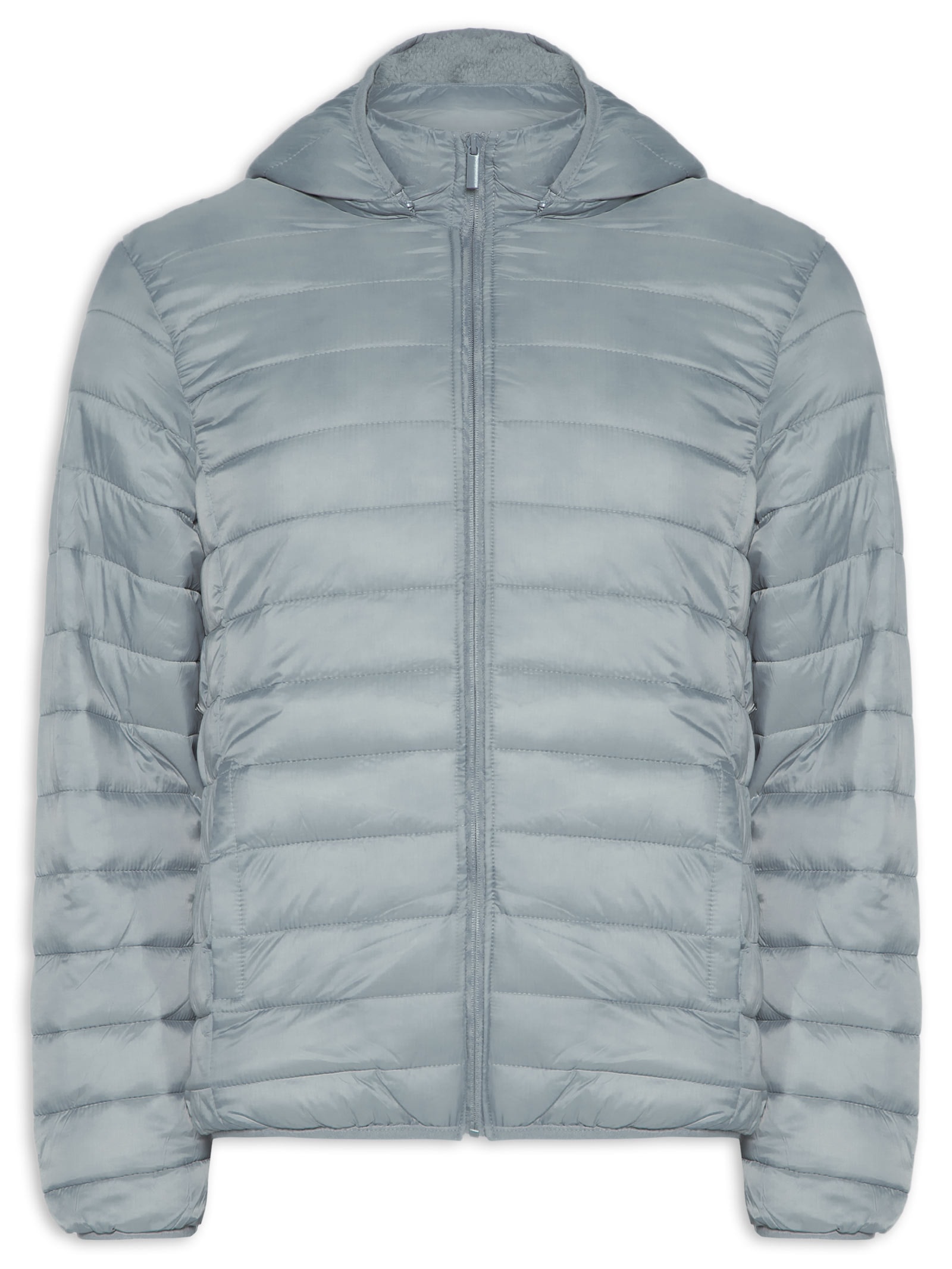 Jaqueta Masculina Puffer Nylon Cinza Basiq Men