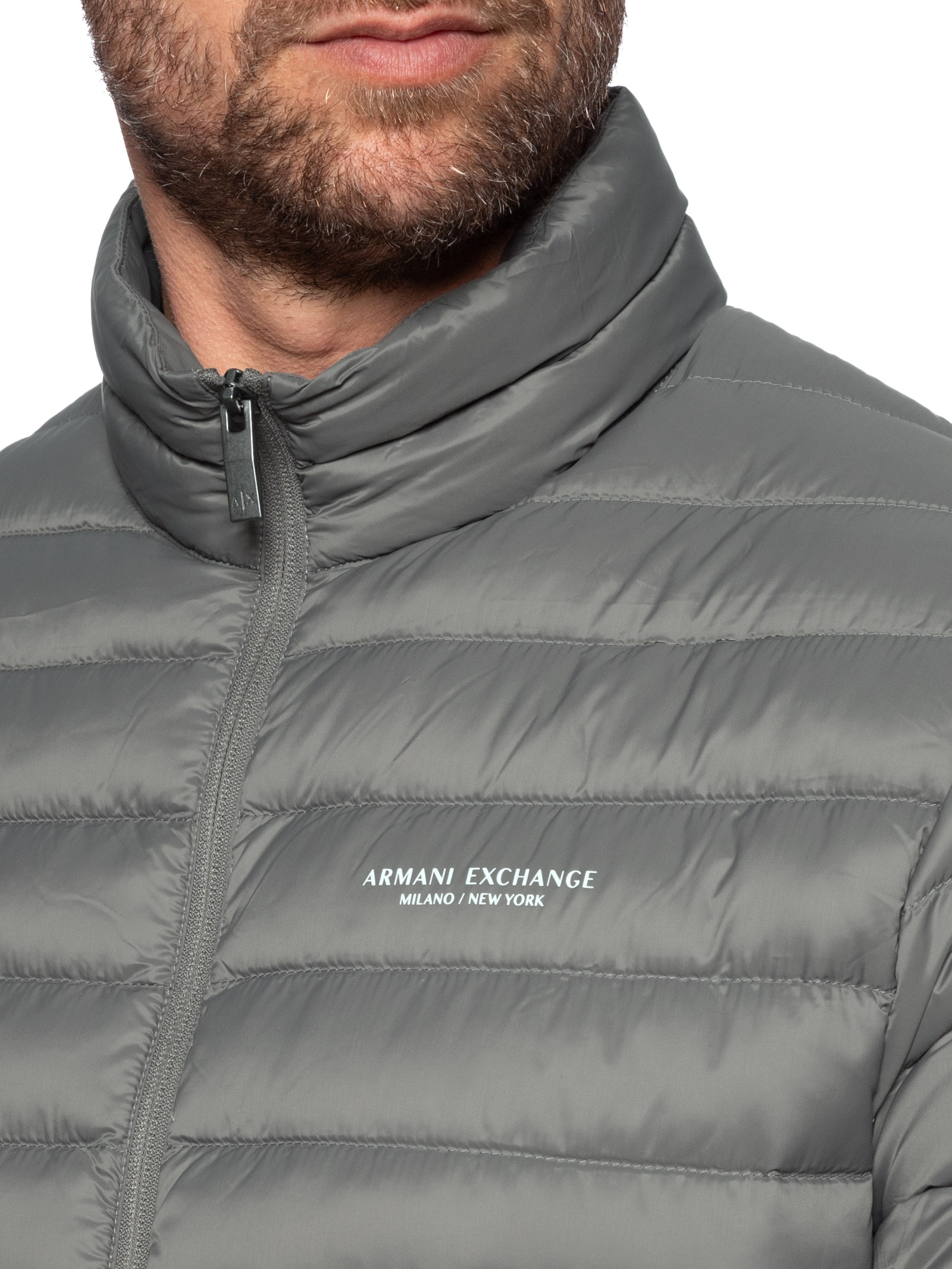 Armani Exchange - Jaqueta Masculina Puffer Piumino - Cinza
