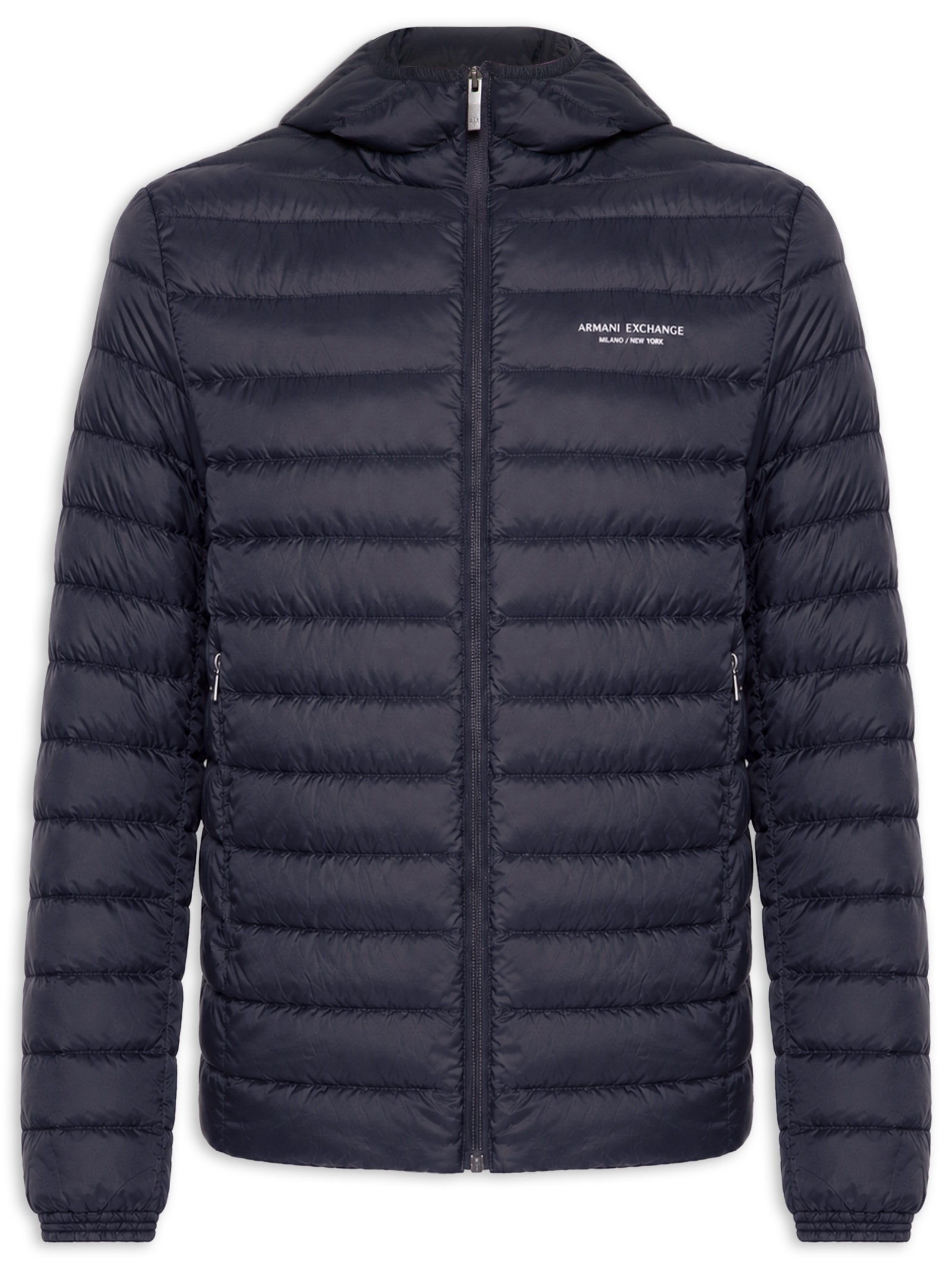 Jaqueta Masculina Puffer Piumino Com Capuz Azul Armani Exchange