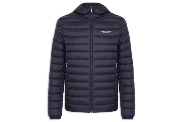 Jaqueta Masculina Puffer Piumino Com Capuz - Azul